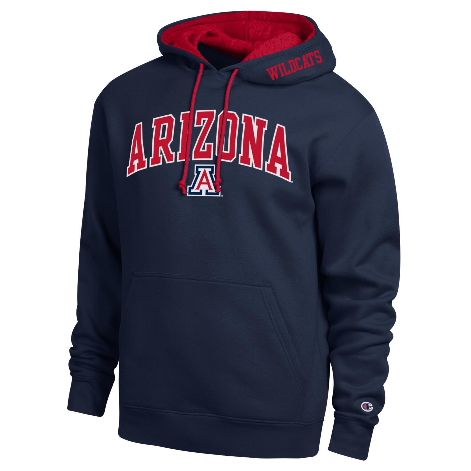 Sweat à capuche Champion bleu marine Arizona Wildcats Arch Tackle en sergé pour homme