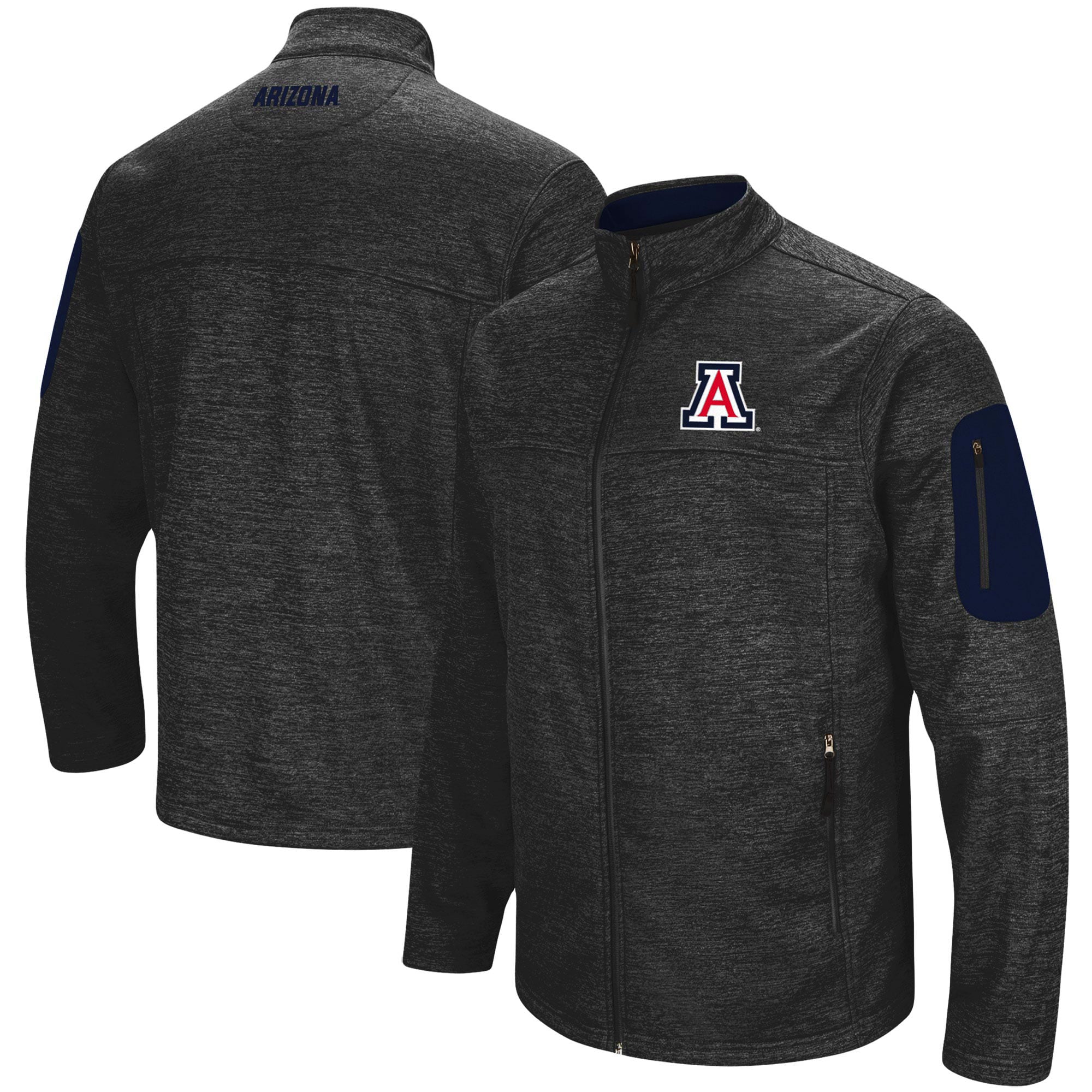 Men's Colosseum Heathered Charcoal Arizona Wildcats Anchor Full-Zip Jacket