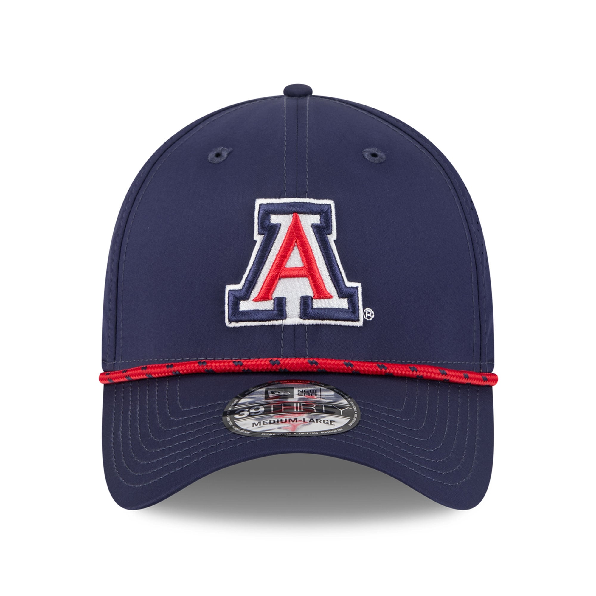 Casquette extensible New Era Arizona Wildcats bleu marine Performance Rope 39THIRTY pour homme