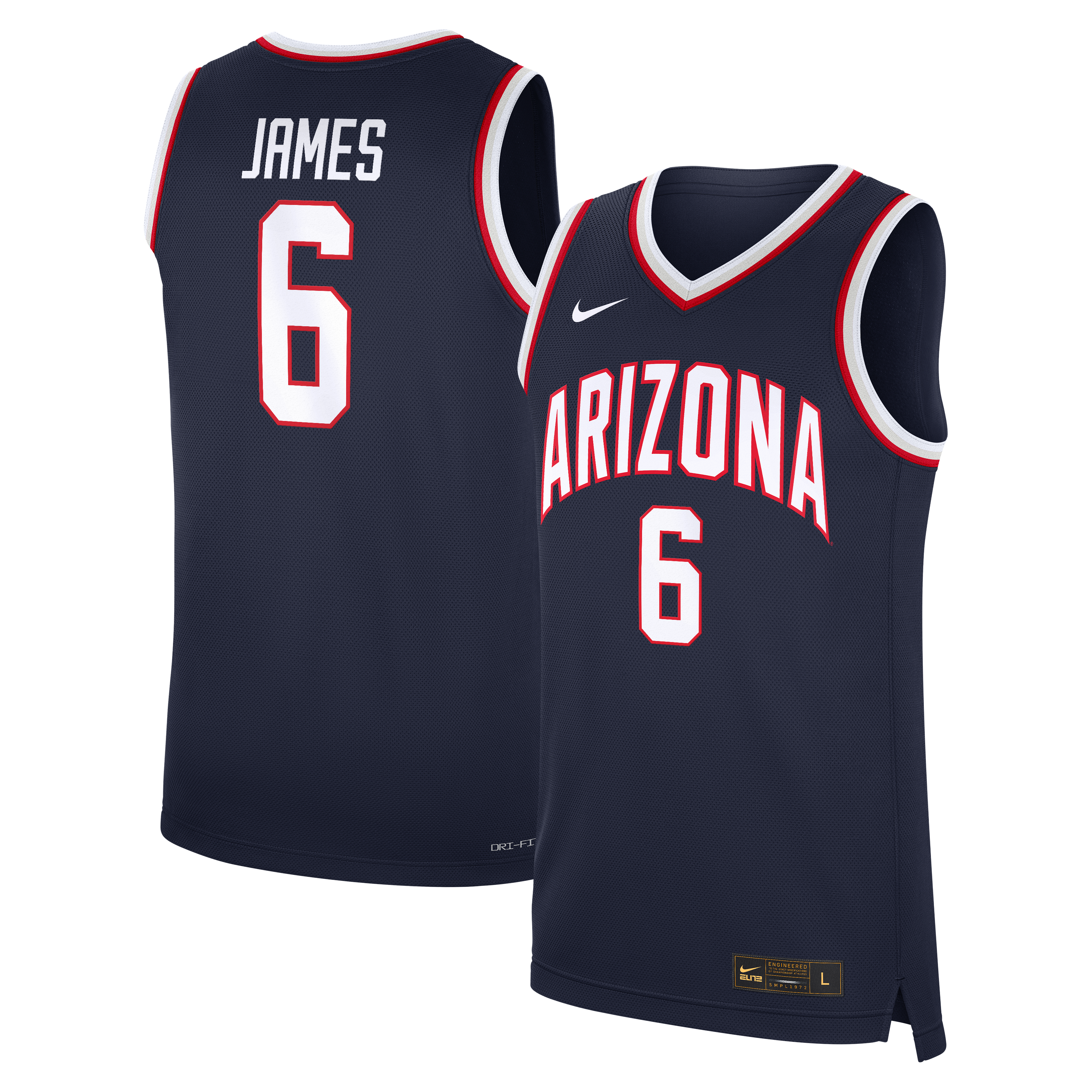 Men's Nike Bryce James Navy Arizona Wildcats Team Replica Basketball Jersey