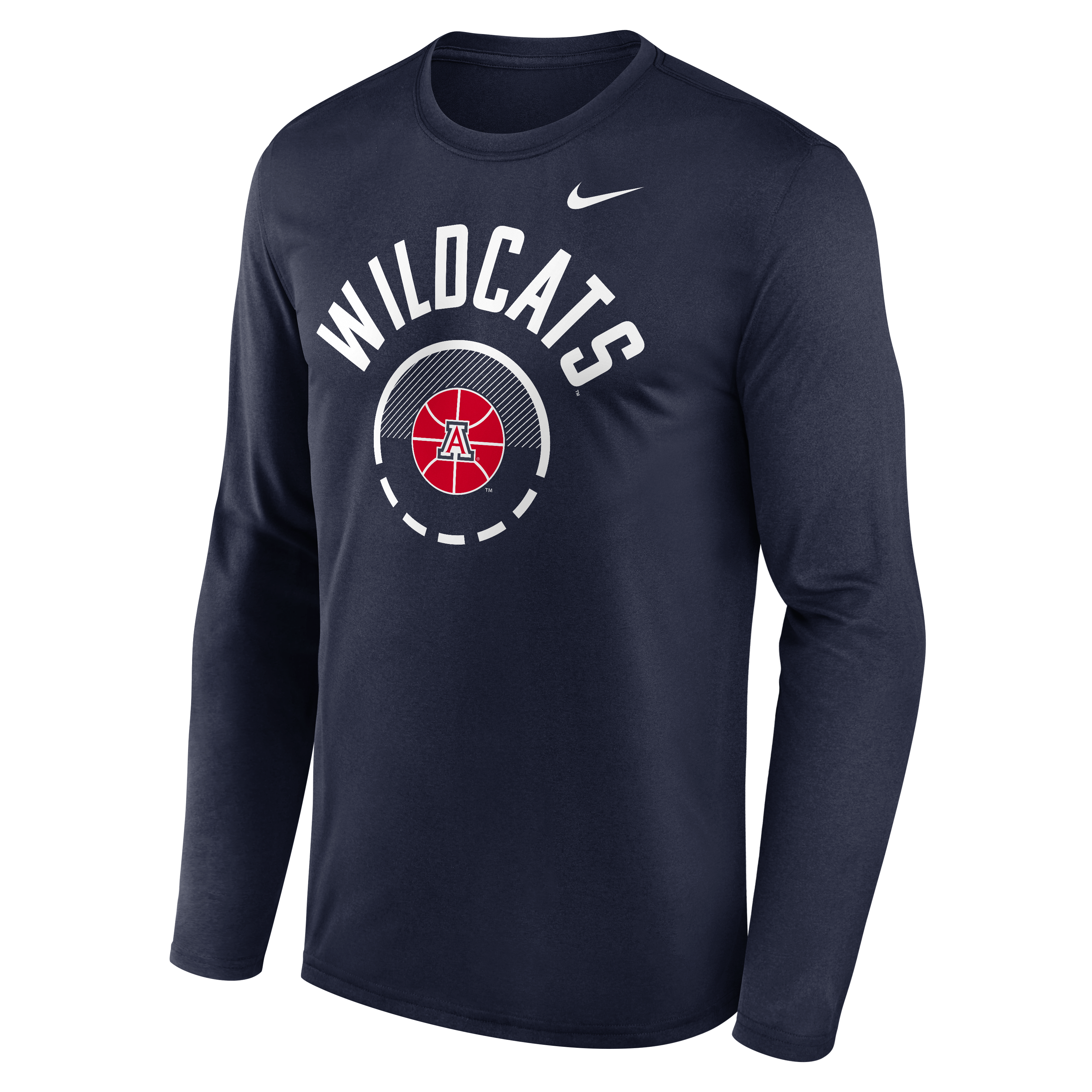 T-shirt à manches longues Nike Dri-FIT Legend Arizona Wildcats 2026 Courtside Basketball Shootaround, bleu marine, pour homme