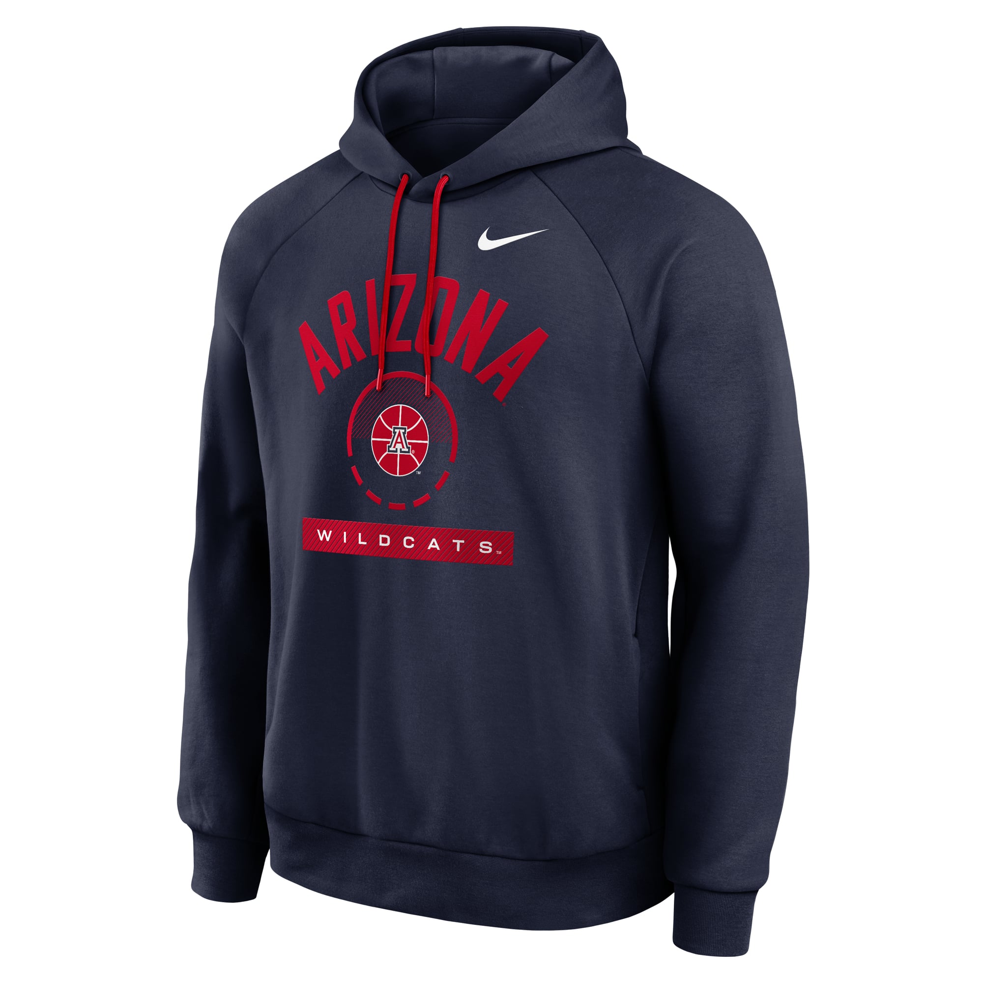 Men's Nike  Navy Arizona Wildcats Courtside Practice Dri-FIT Raglan Fleece Hoodie