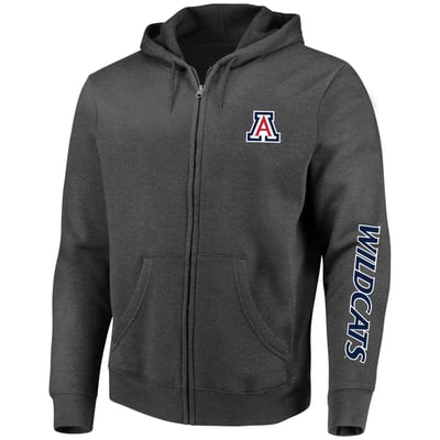Arizona Wildcats Profile Big & Tall Full-Zip Hoodie - Heather Charcoal