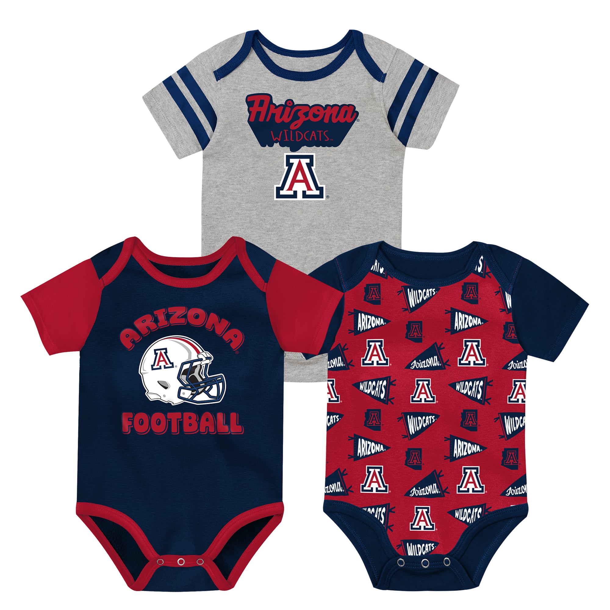 Newborn Outerstuff Navy Arizona Wildcats Star Player Three-Piece Bodysuit Set