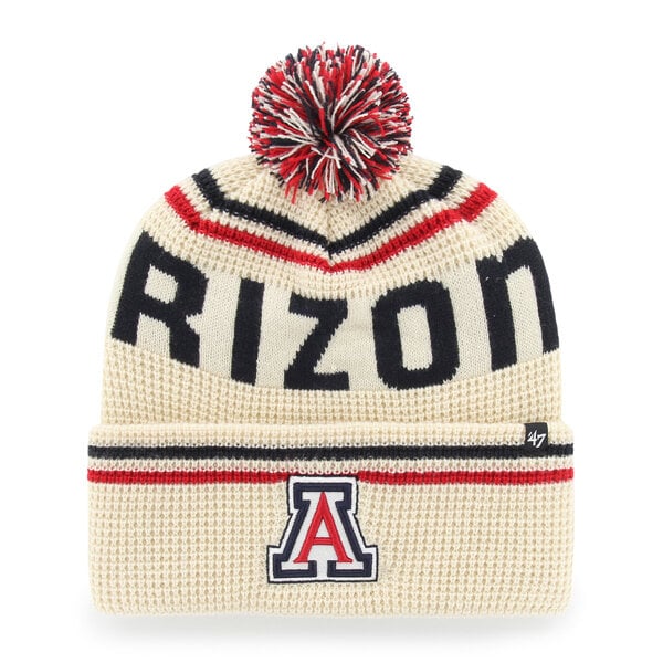 Bonnet unisexe '47 crème Arizona Wildcats en maille gaufrée à revers avec pompon