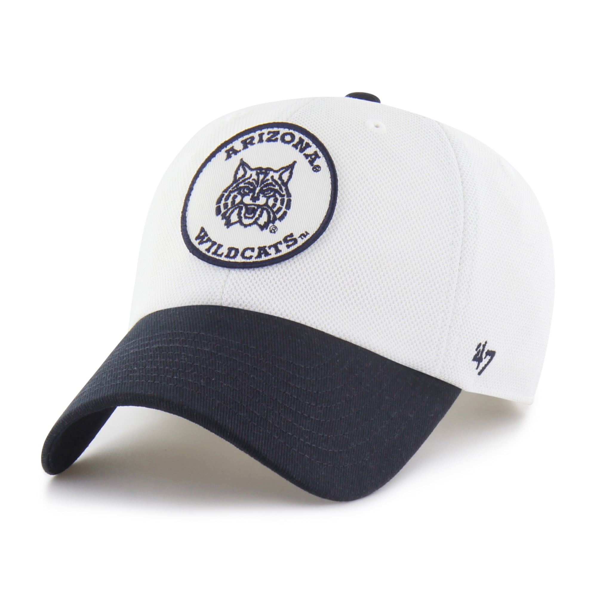 Unisex '47 White/Navy Arizona Wildcats Pique Patch Clean Up Adjustable Hat