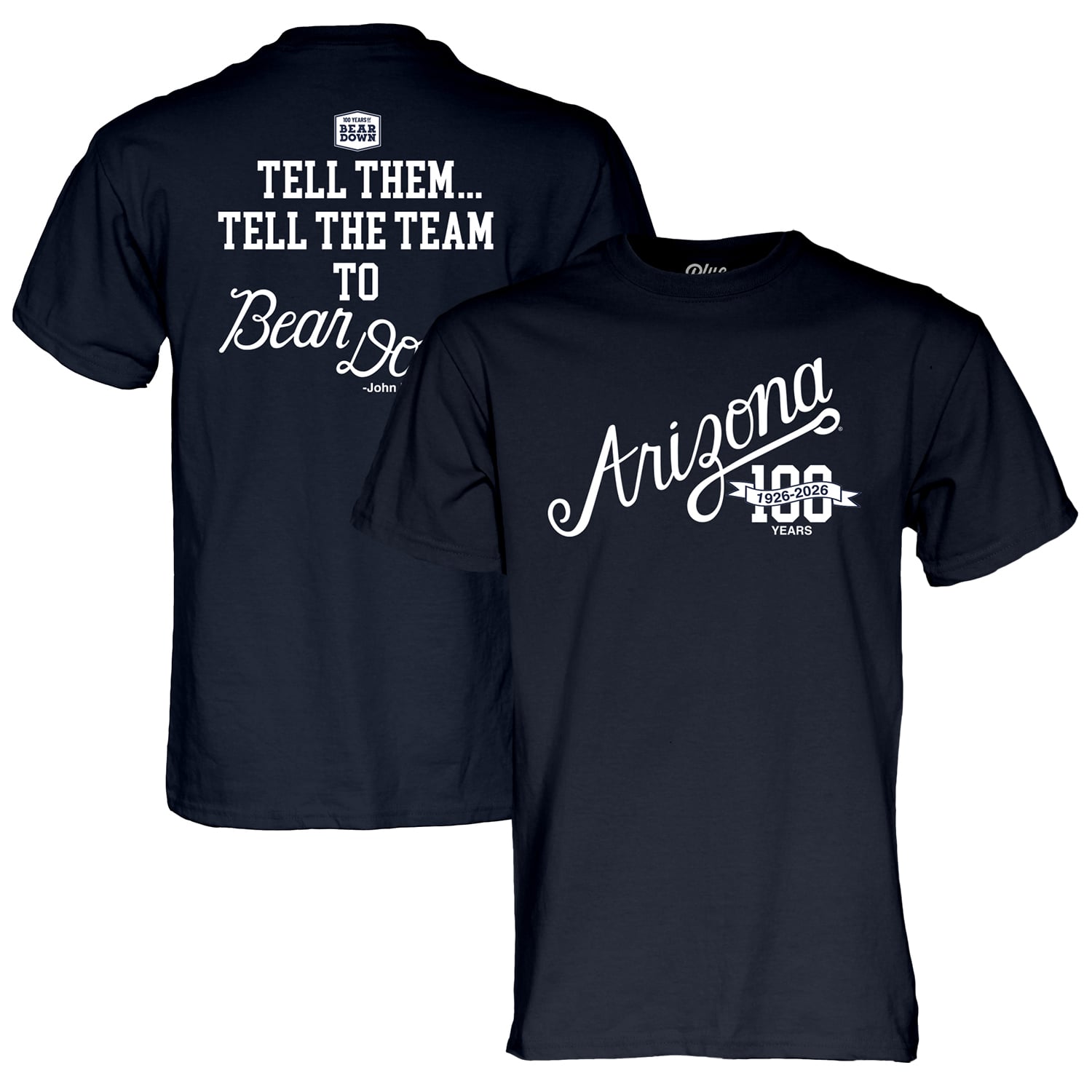 Unisex Blue 84 Red Arizona Wildcats Bear Down 100 T-Shirt