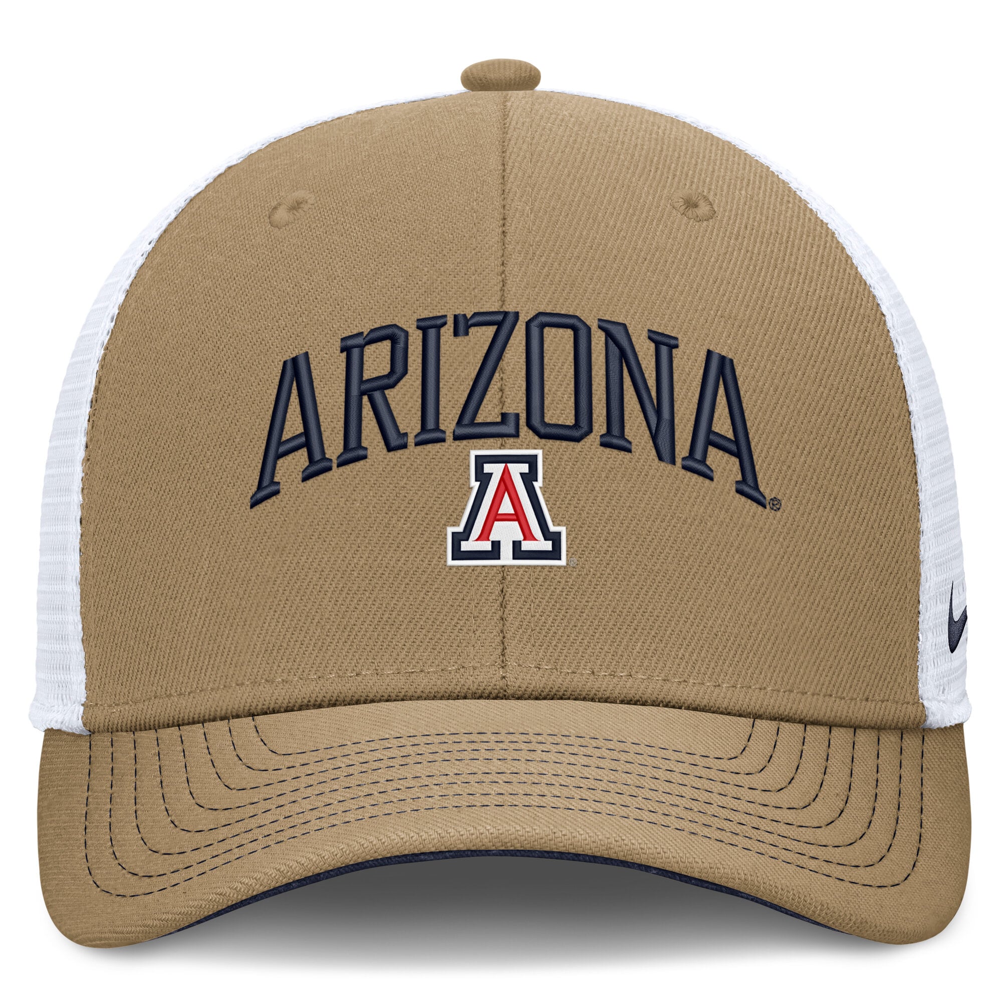 Casquette trucker unisexe Nike Arizona Wildcats Dri-FIT Primetime Arched, bleu marine et blanche, ajustable