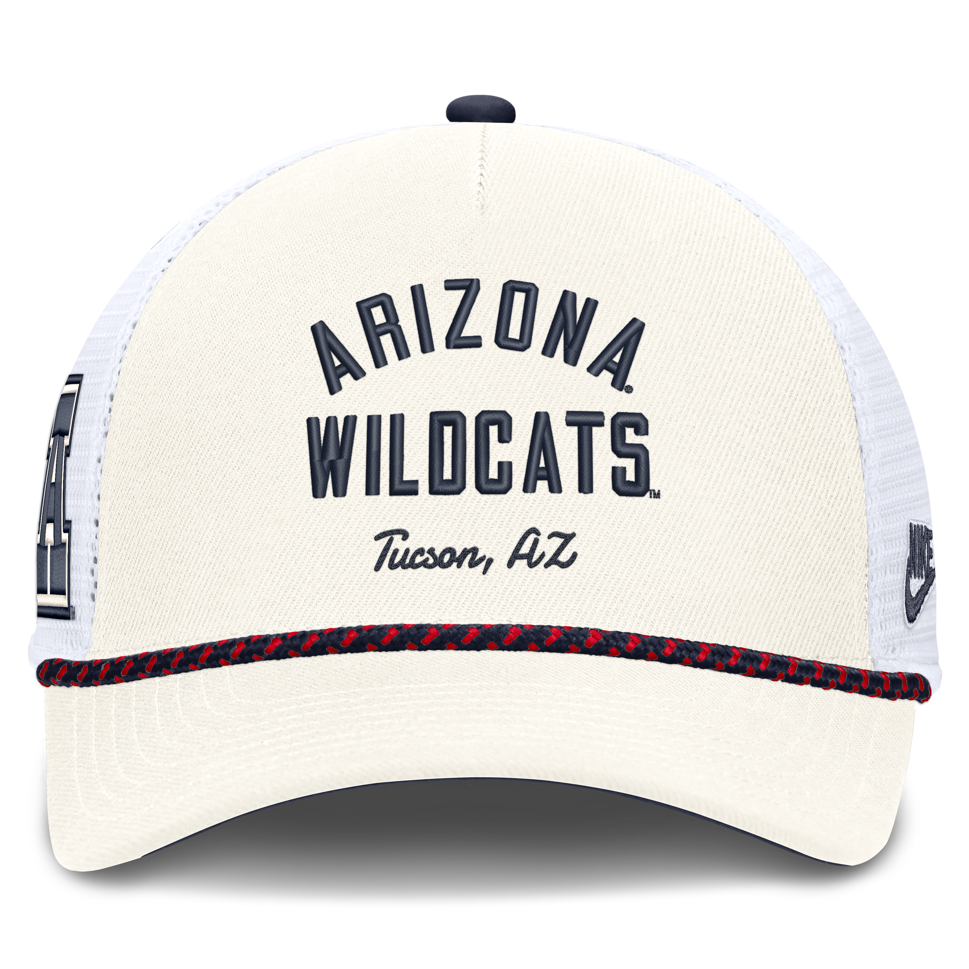Casquette unisexe Nike blanche Arizona Wildcats Mascot Rope Trucker ajustable