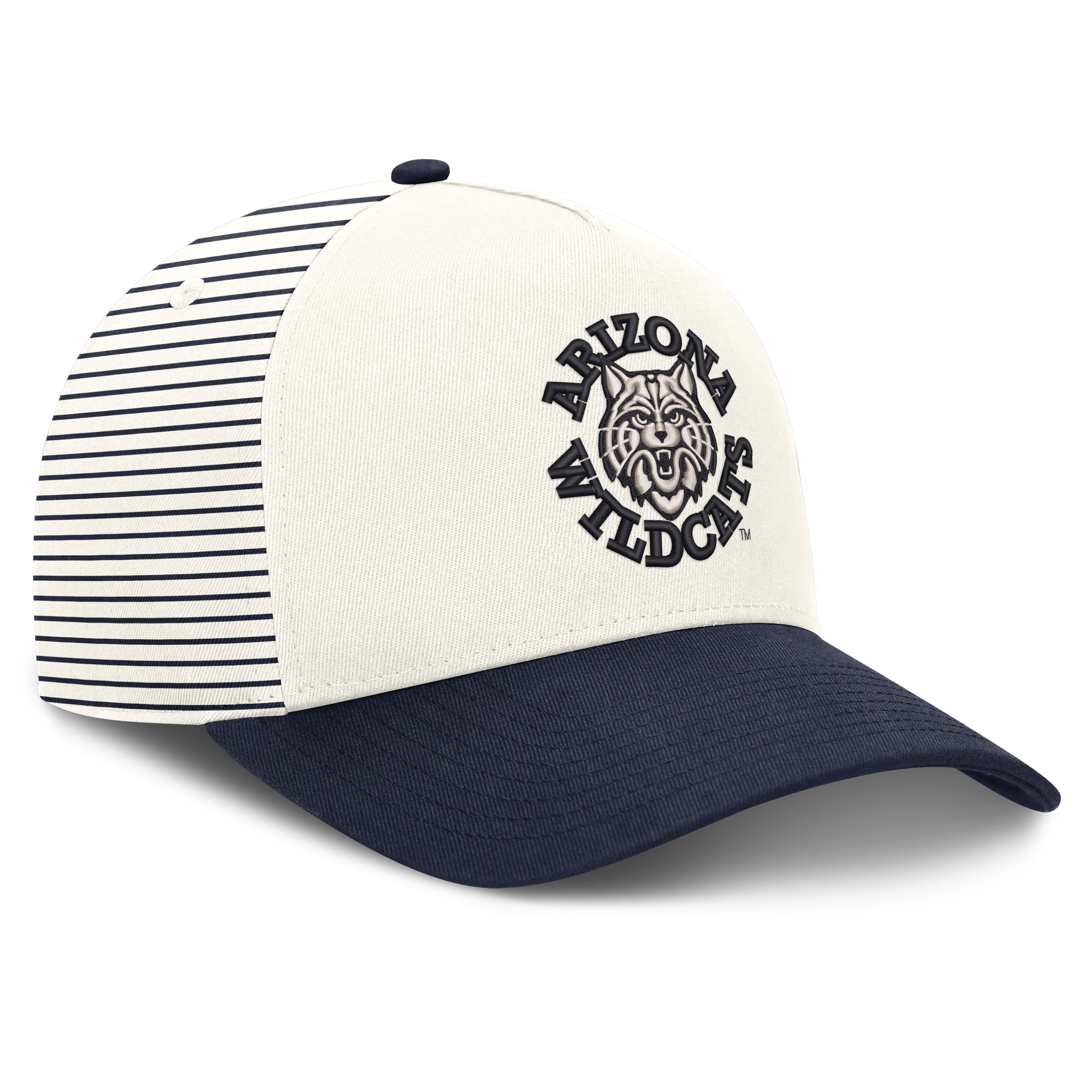 Casquette unisexe Nike Vault rayée blanche/marine Arizona Wildcats, taille A ajustable