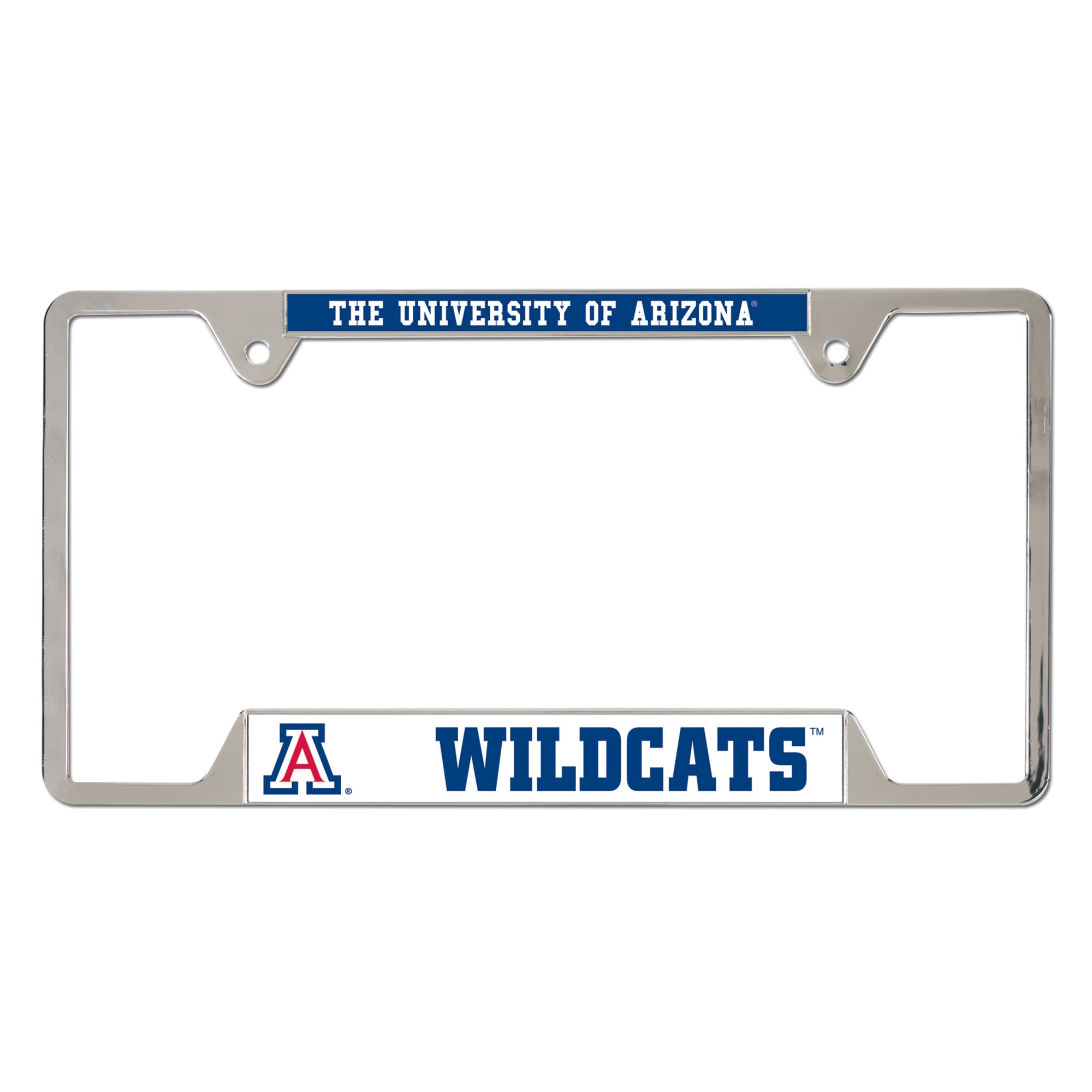 Cadre de plaque d'immatriculation en métal chromé WinCraft Arizona Wildcats