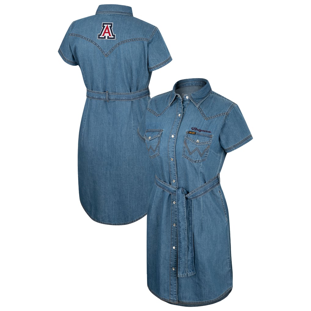 Women's Colosseum Denim Arizona Wildcats Short Sleeve Full-Snap Denim Dress