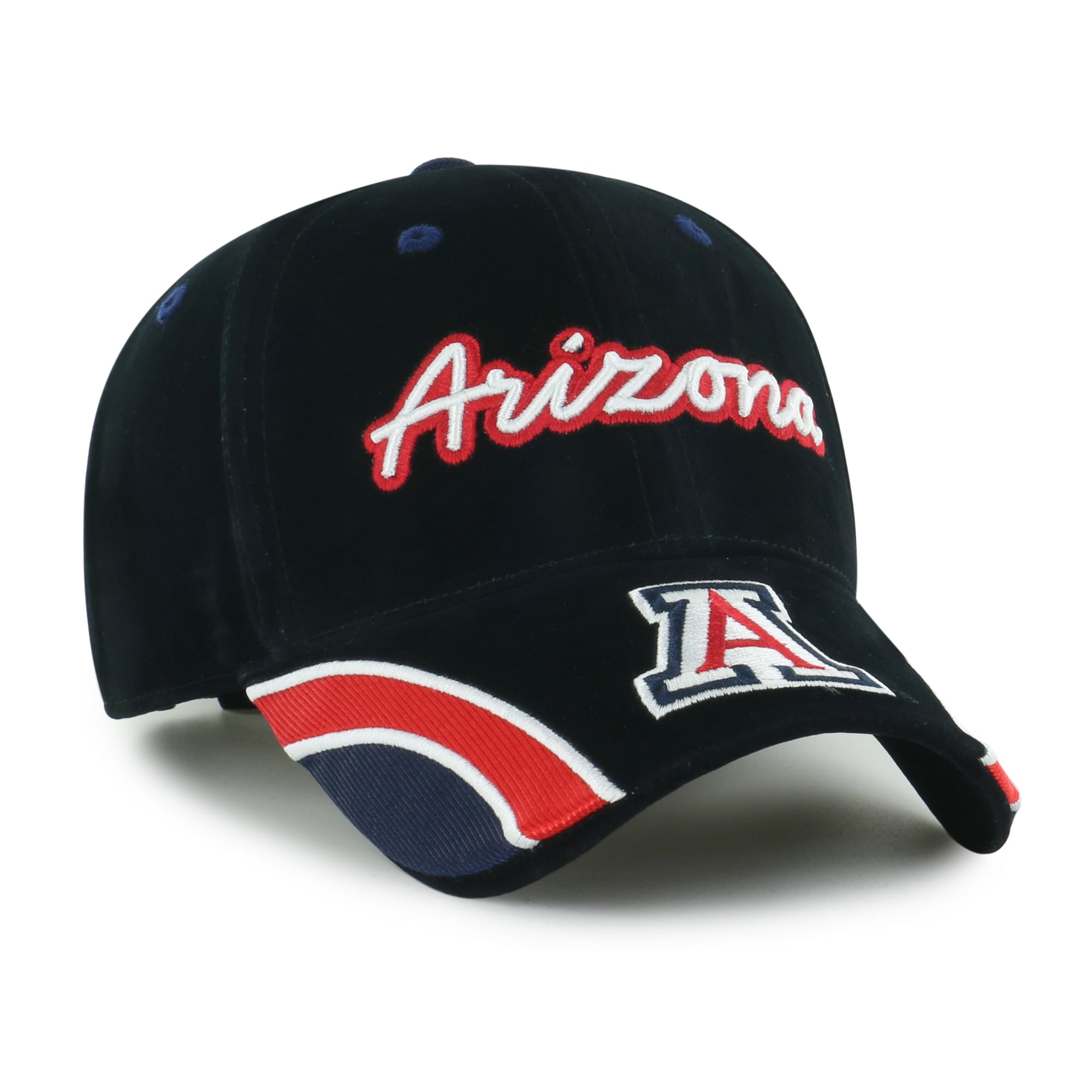 Casquette ajustable pour femme '47 Arizona Wildcats en velours denim noir avec inscription MVP