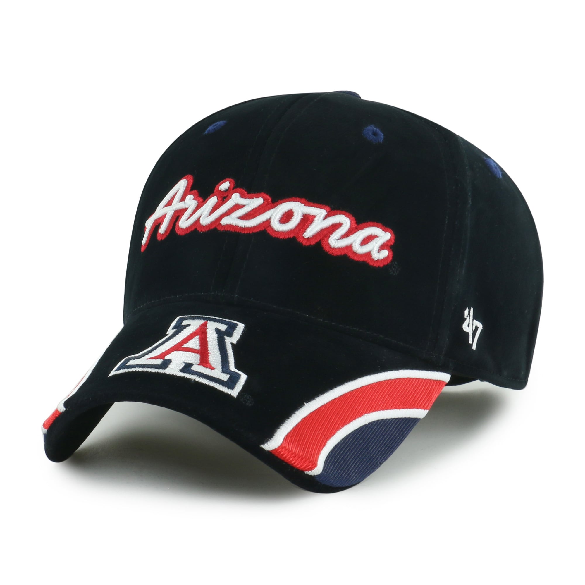 Casquette ajustable pour femme '47 Arizona Wildcats en velours denim noir avec inscription MVP