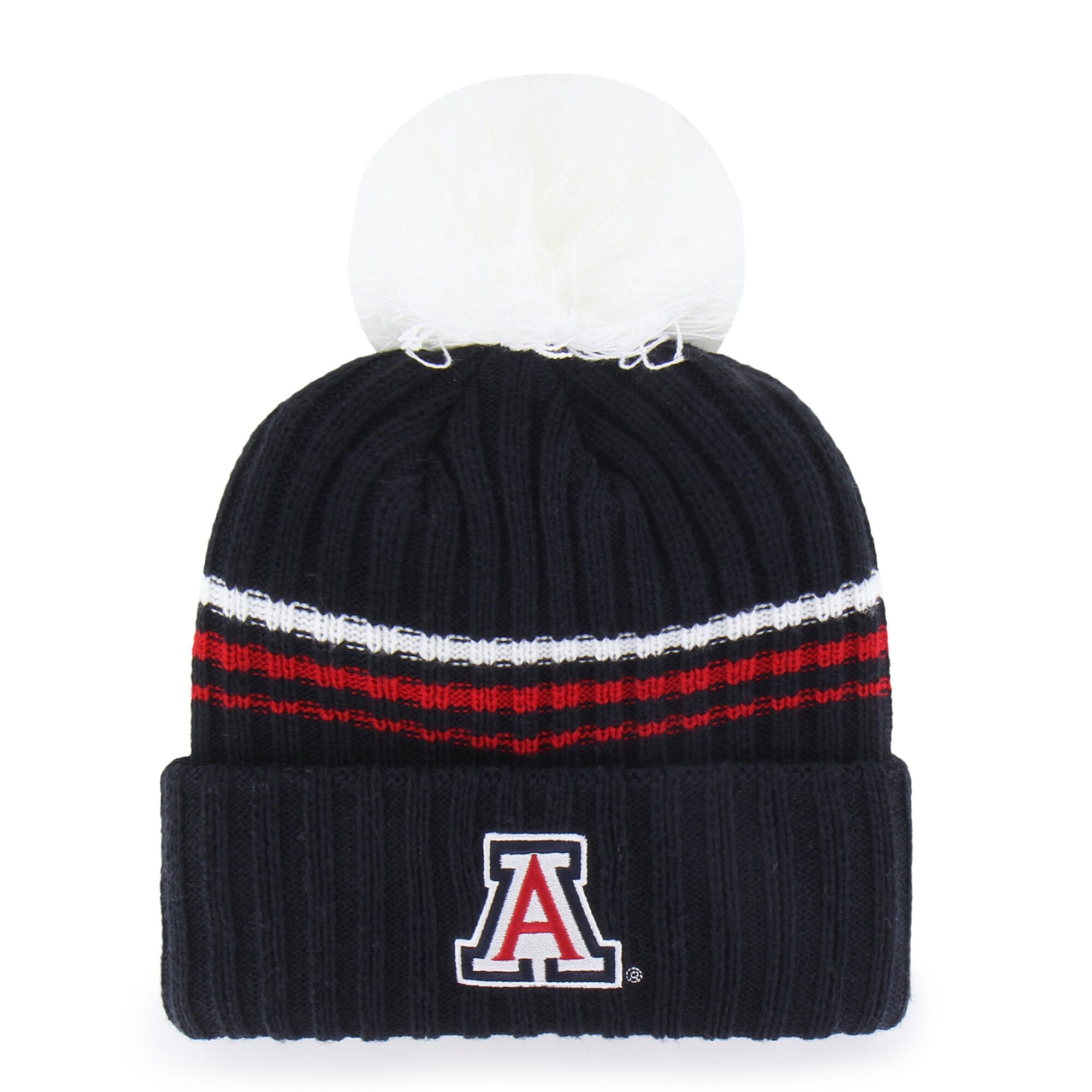 Bonnet en maille duveteuse à gros pompon, modèle 47 Navy Arizona Wildcats, pour femme