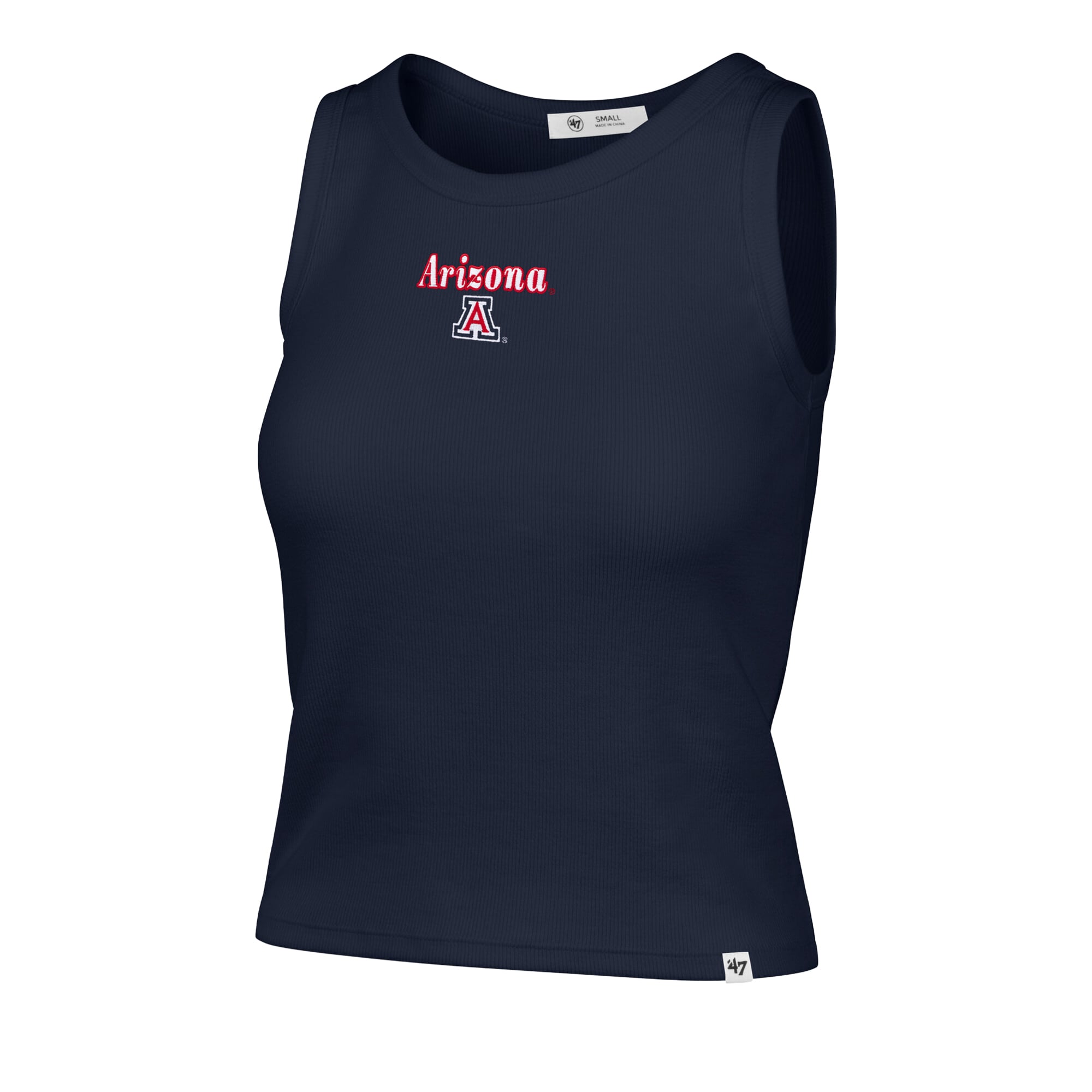 Débardeur côtelé fin à coupe droite Arizona Wildcats bleu marine pour femme, modèle 47