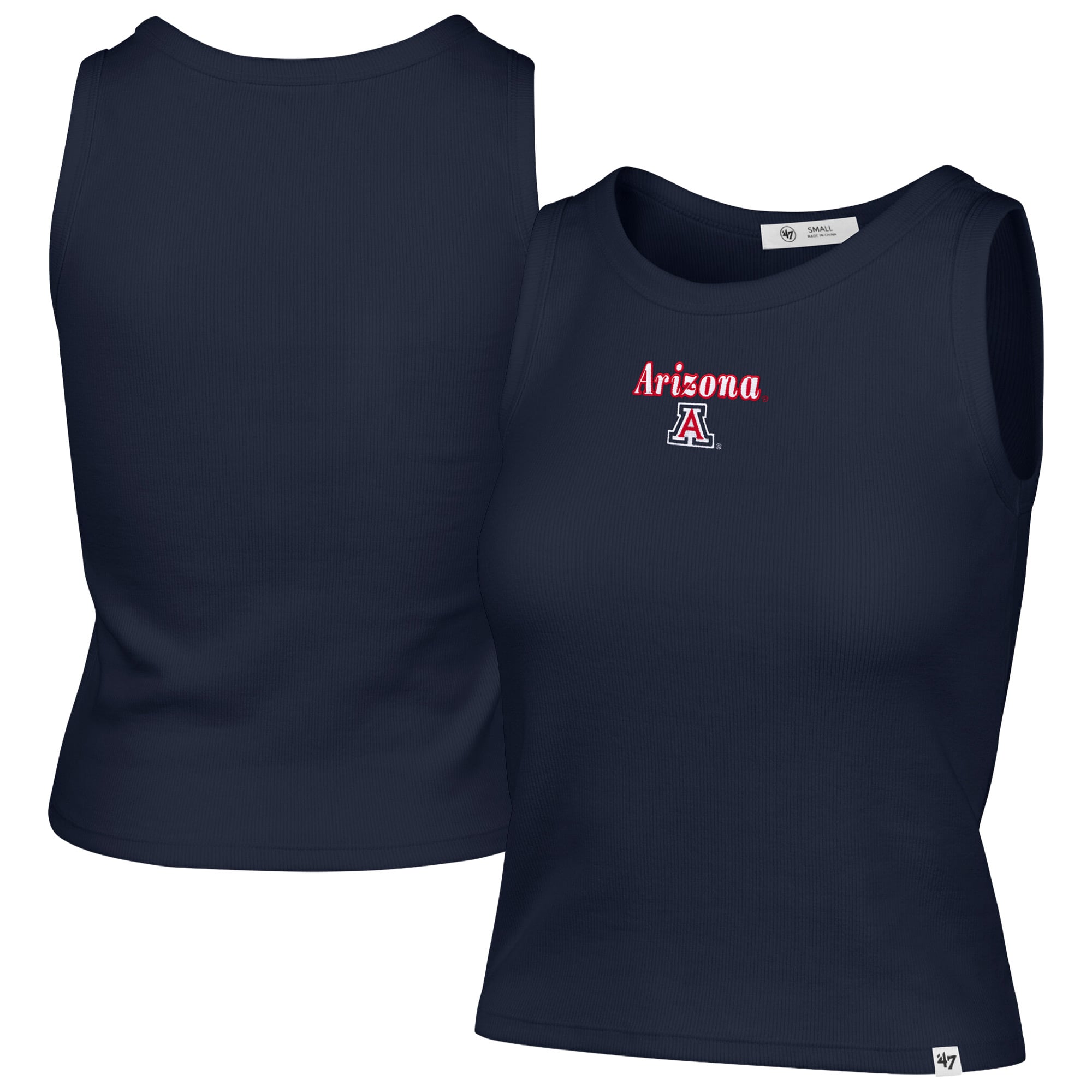 Débardeur côtelé fin à coupe droite Arizona Wildcats bleu marine pour femme, modèle 47