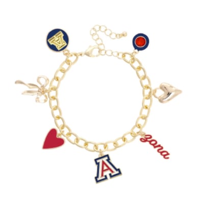 Arizona Wildcats CANVAS Style Women's 18K Gold-Plated Chain Link Charm Bracelet