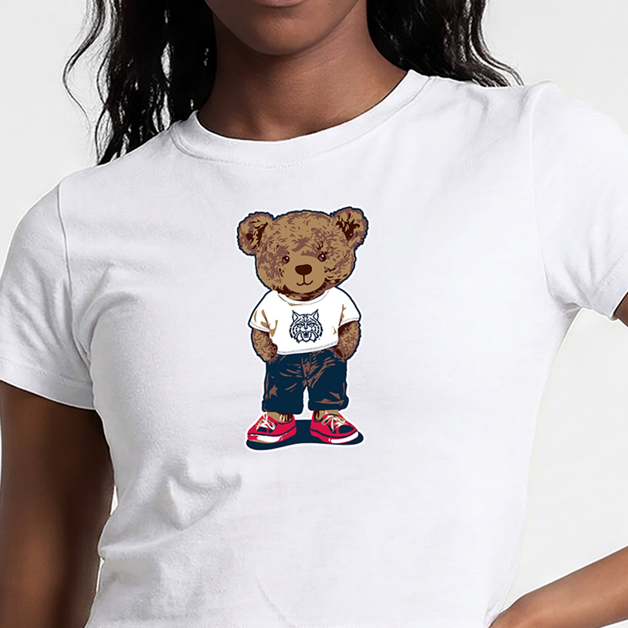 Women's Champion  White Arizona Wildcats Teddy Bear Baby T-Shirt
