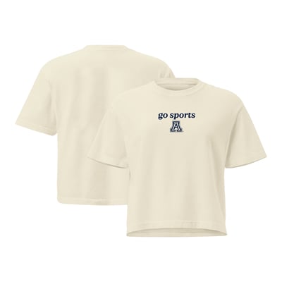 Arizona Wildcats Comfort Colors Women's Go Sports Cropped T-Shirt - Cream
