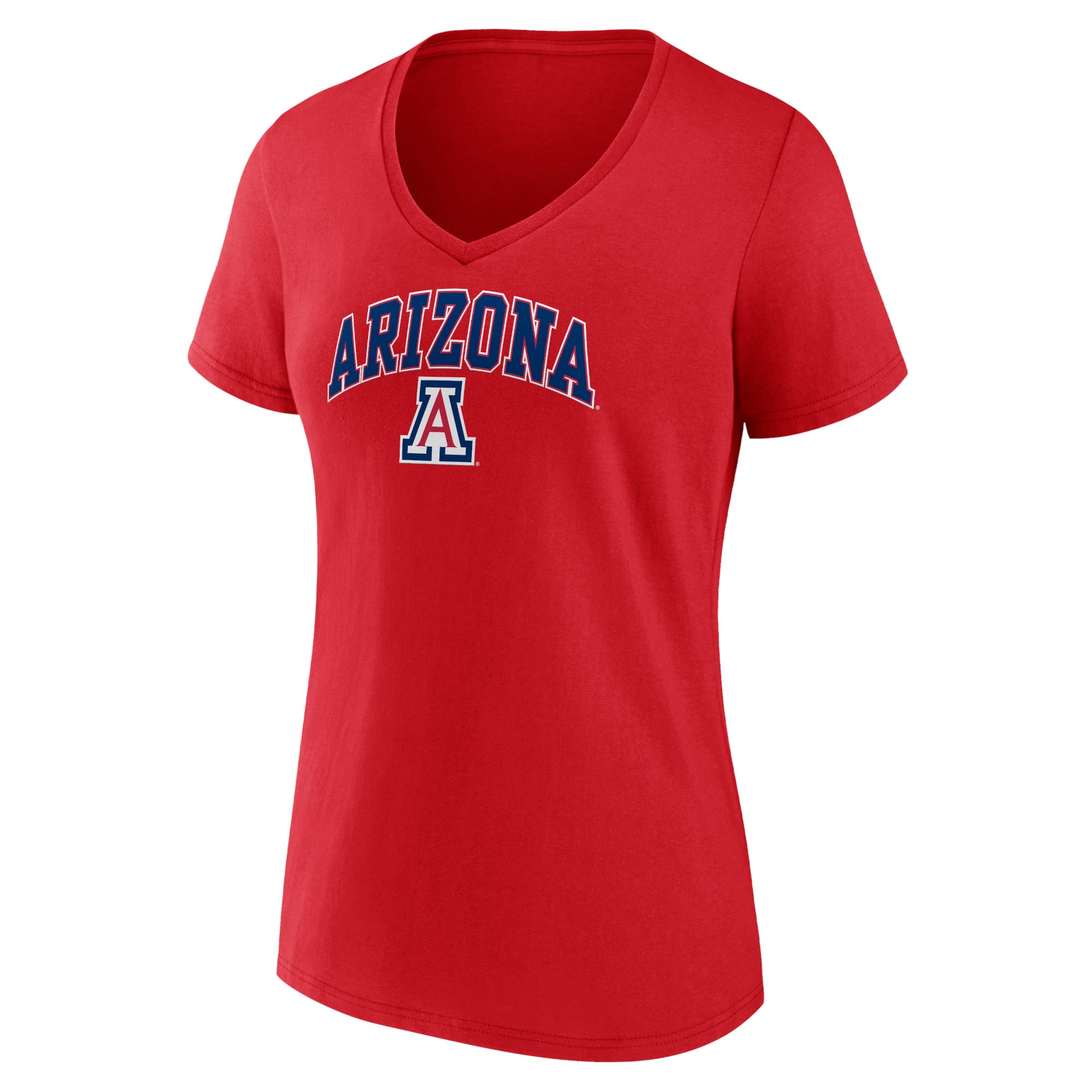 Women's Fanatics Red Arizona Wildcats Campus V-Neck T-Shirt