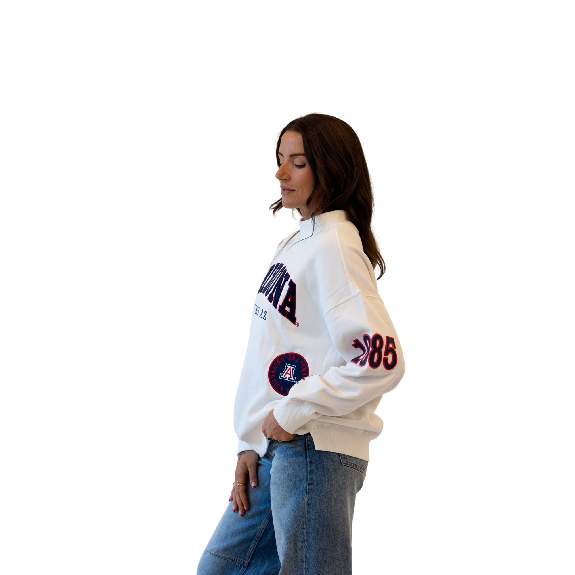 Sweat-shirt à col montant blanc Arizona Wildcats pour femmes, édition spéciale jours de match