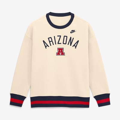  Arizona Wildcats Nike Women's Oversized Legacy Arch Phoenix Sweatshirt - Natural