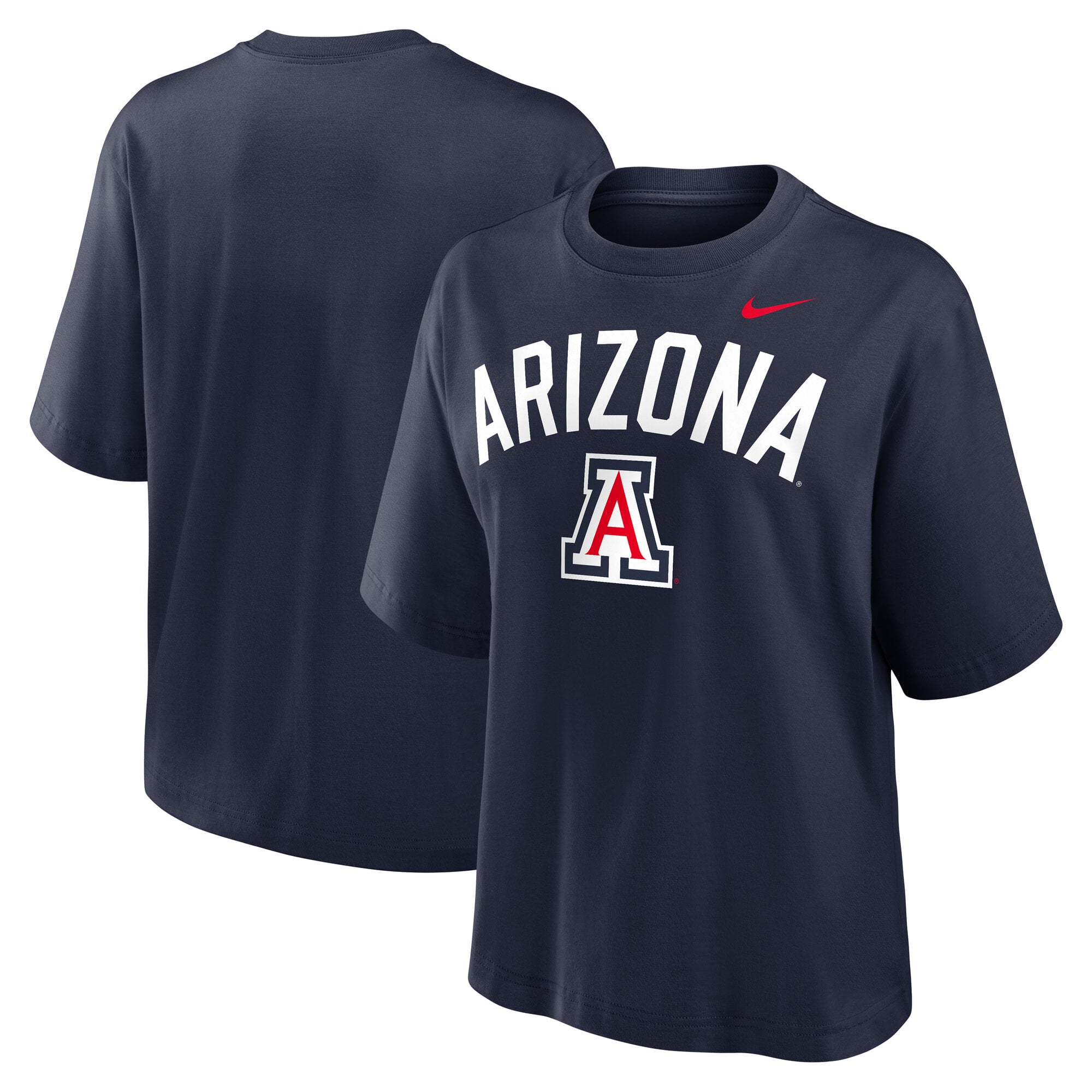 Women's Nike Navy Arizona Wildcats Arch Logo Boxy T-Shirt