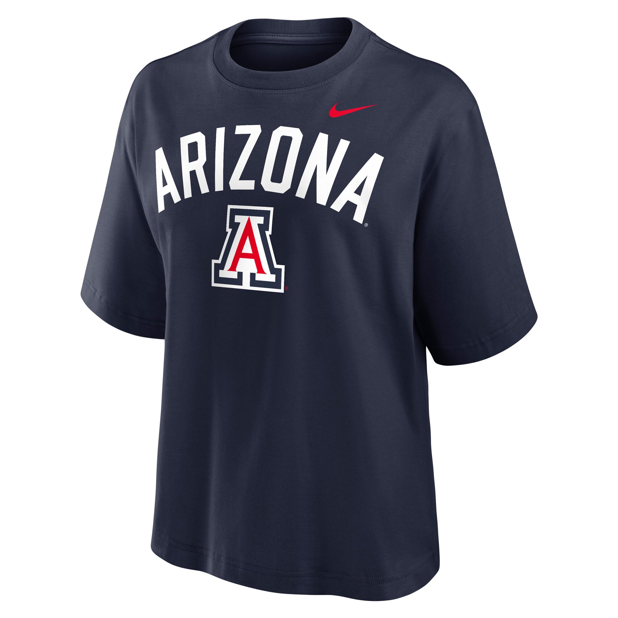 Women's Nike Navy Arizona Wildcats Arch Logo Boxy T-Shirt