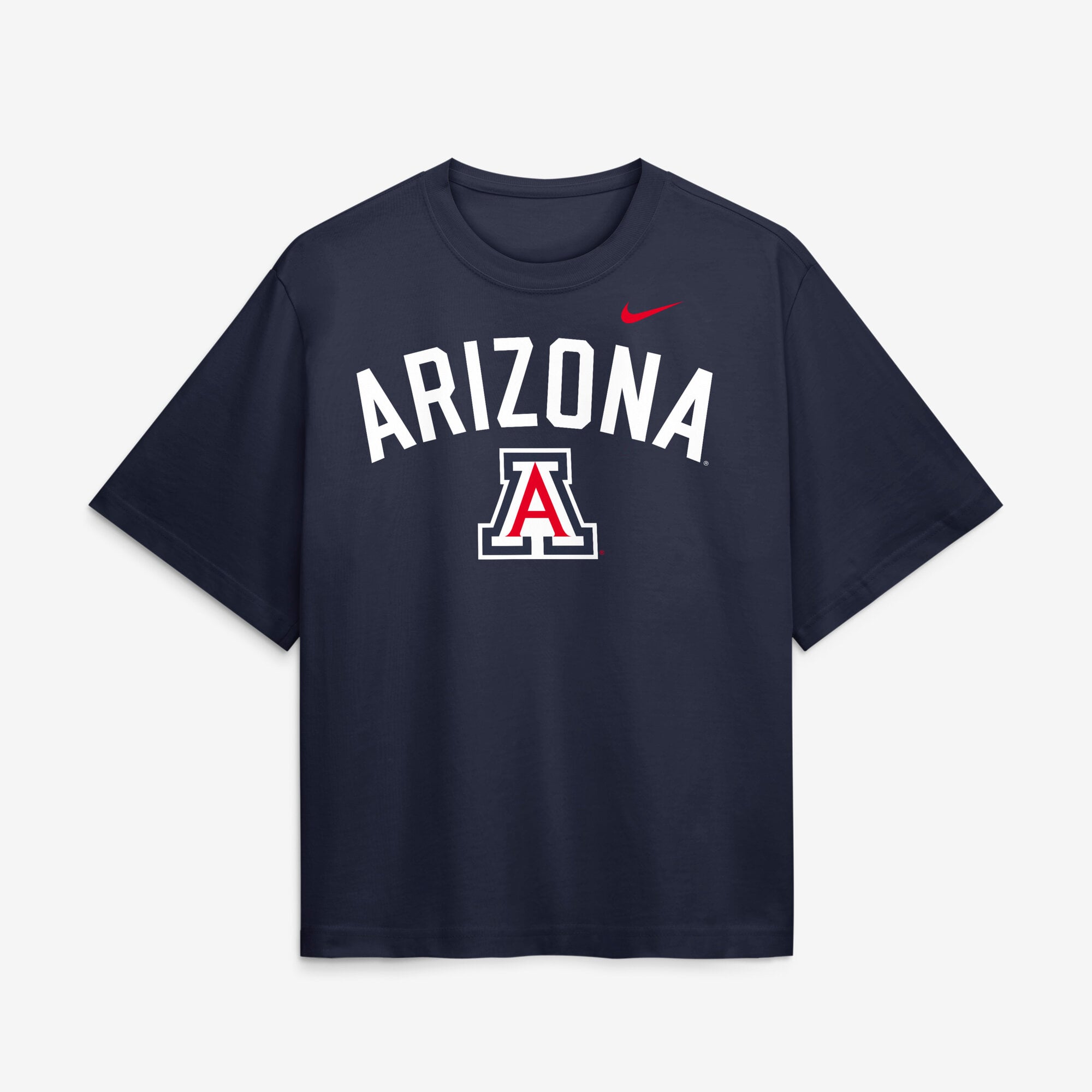 Women's Nike Navy Arizona Wildcats Arch Logo Boxy T-Shirt