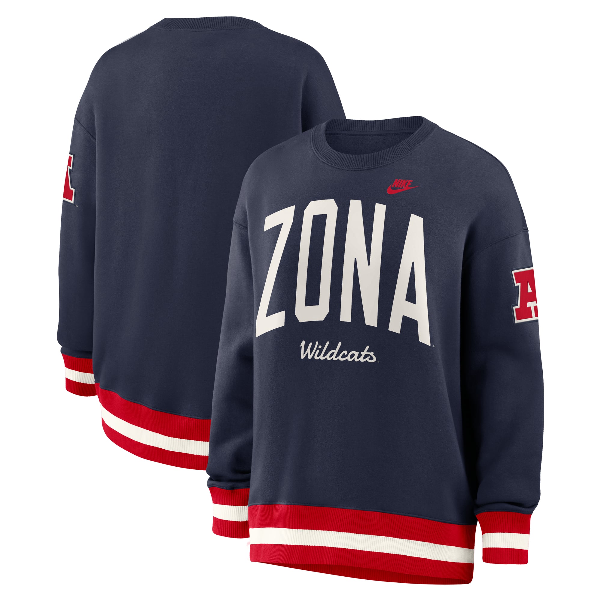 Sweat-shirt oversize Nike Legacy Arch Phoenix pour femme, bleu marine, Arizona Wildcats