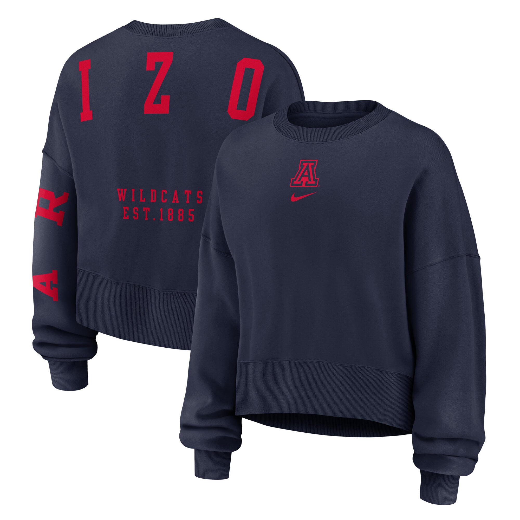 Sweat-shirt oversize Nike Arizona Wildcats Phoenix pour femme, bleu marine