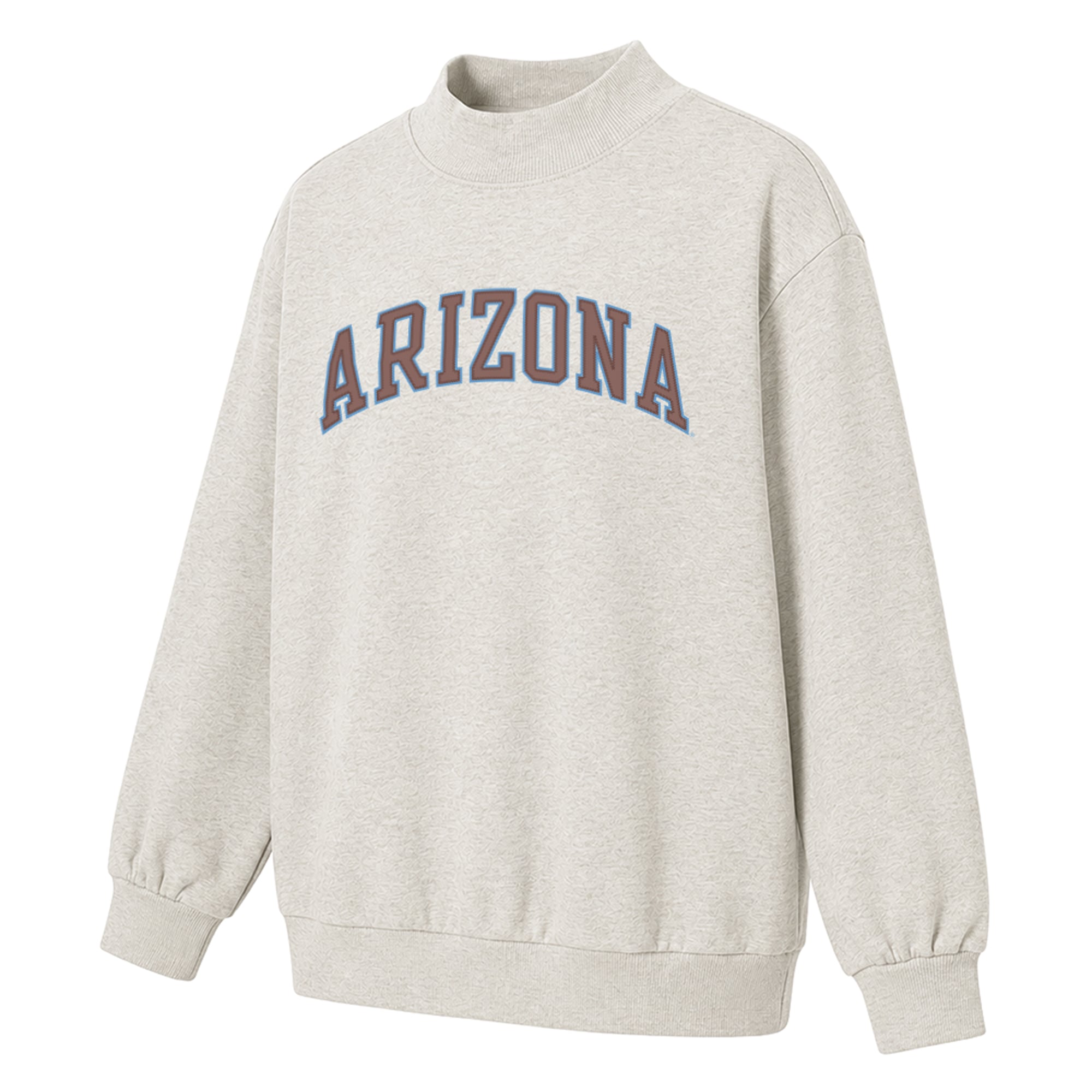 Women's  Oatmeal Arizona Wildcats Monroe Mock Neck Sweatshirt
