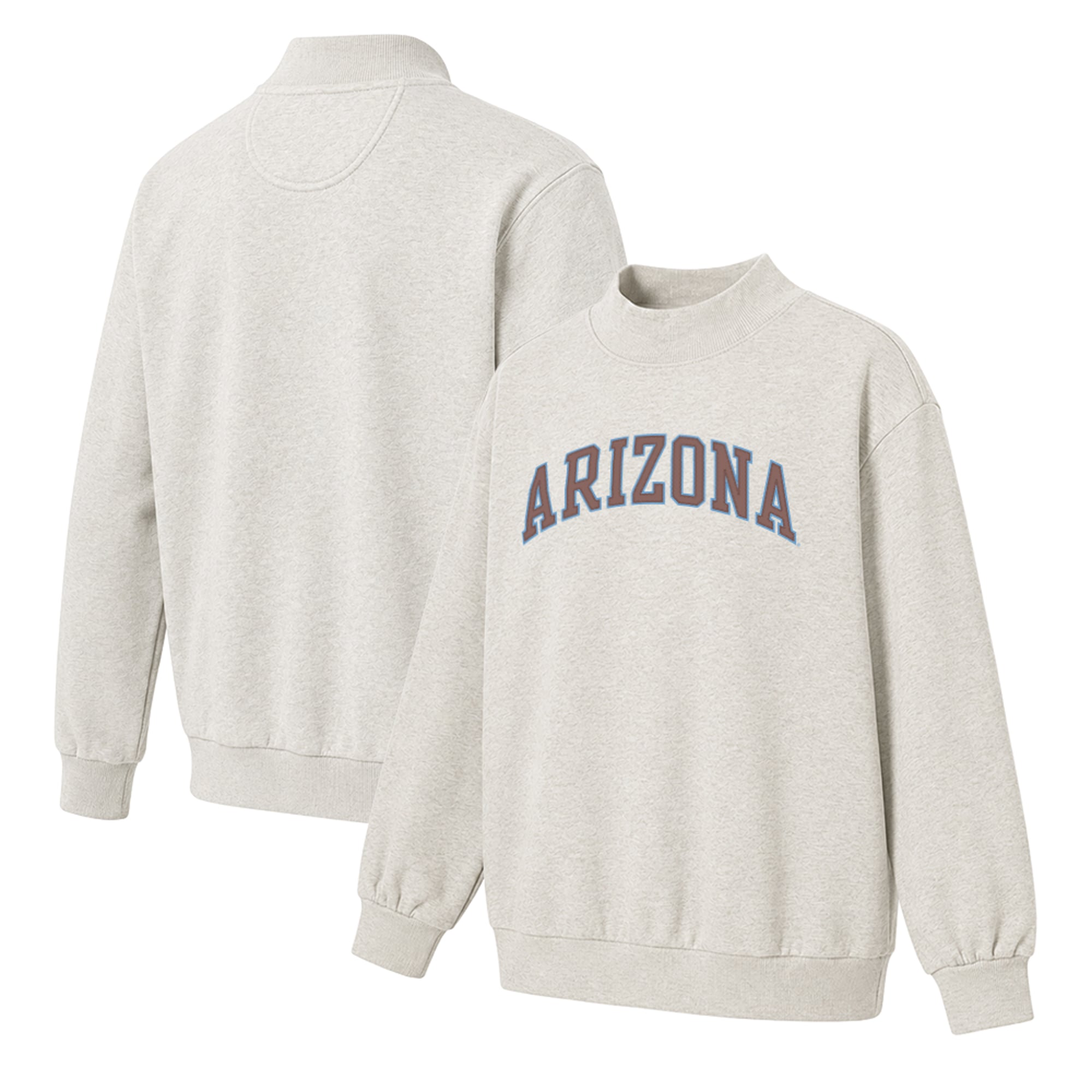 Women's Oatmeal Arizona Wildcats Monroe Mock Neck Sweatshirt