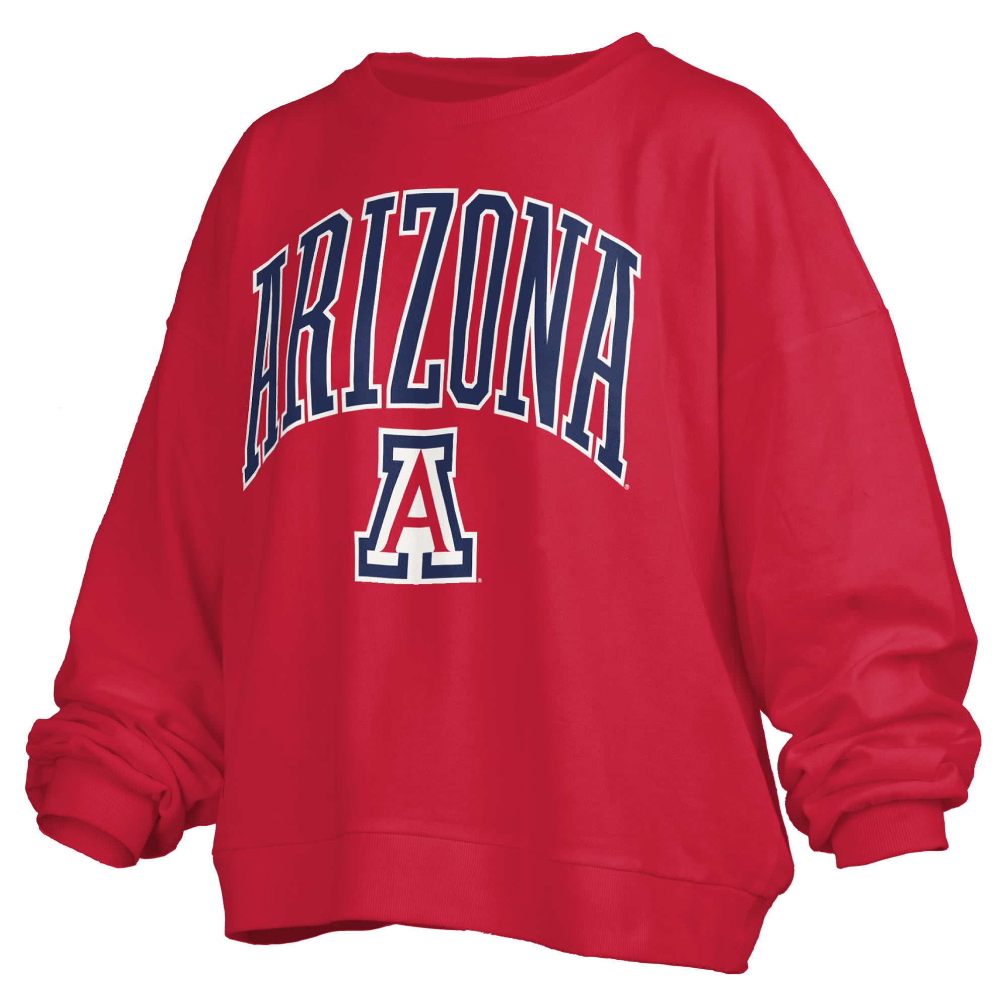 Sweat-shirt polaire oversize rouge Pressbox Arizona Wildcats Janise avec logo sur l'arche, pour femme