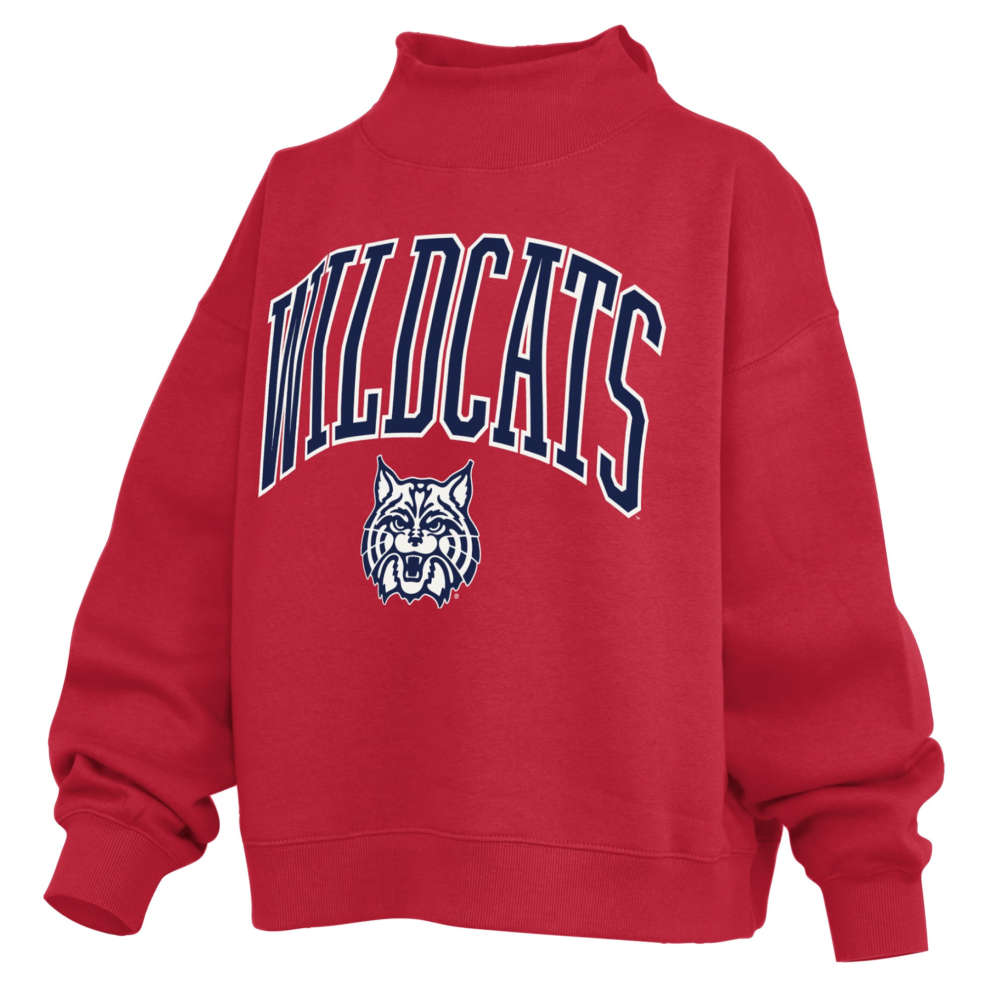 Sweat-shirt à col montant oversize en polaire rouge Pressbox Arizona Wildcats pour femme