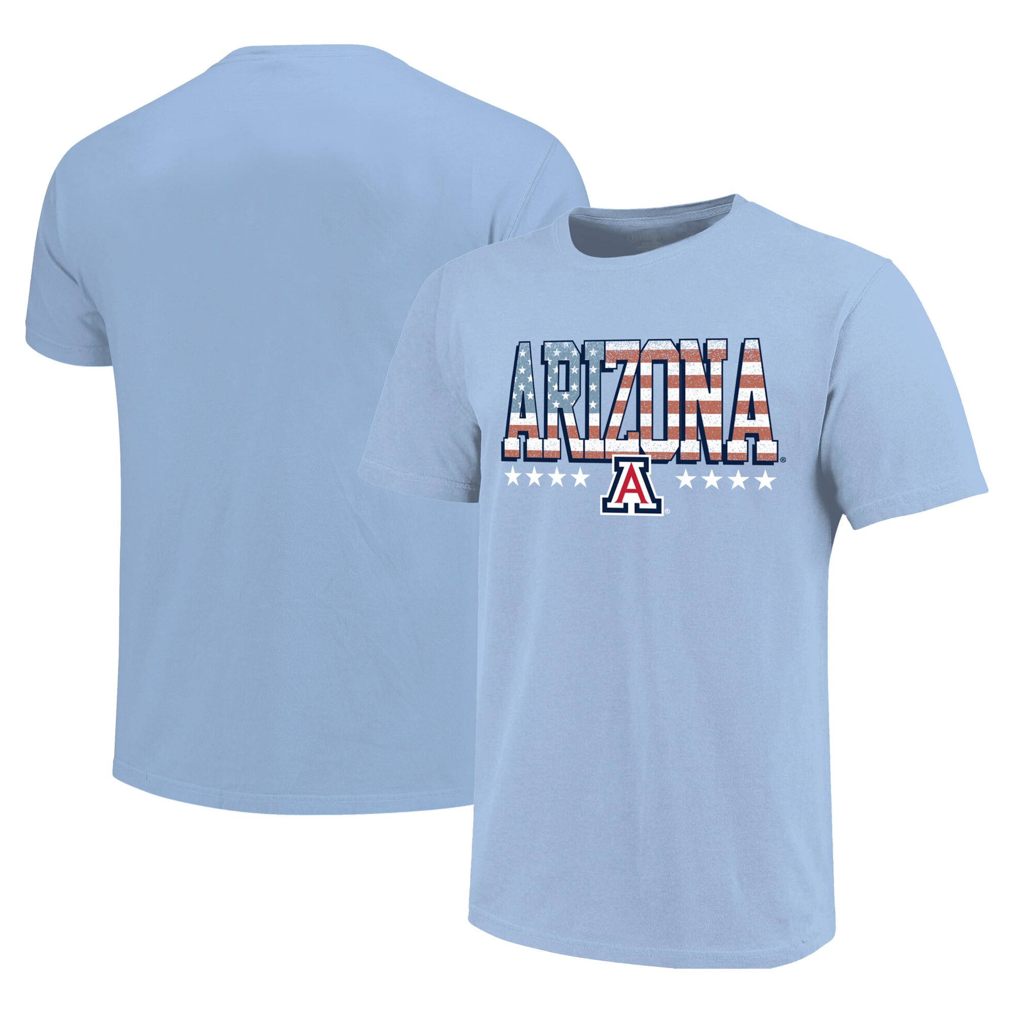 T-shirt bleu clair pour jeunes Arizona Wildcats avec drapeau américain