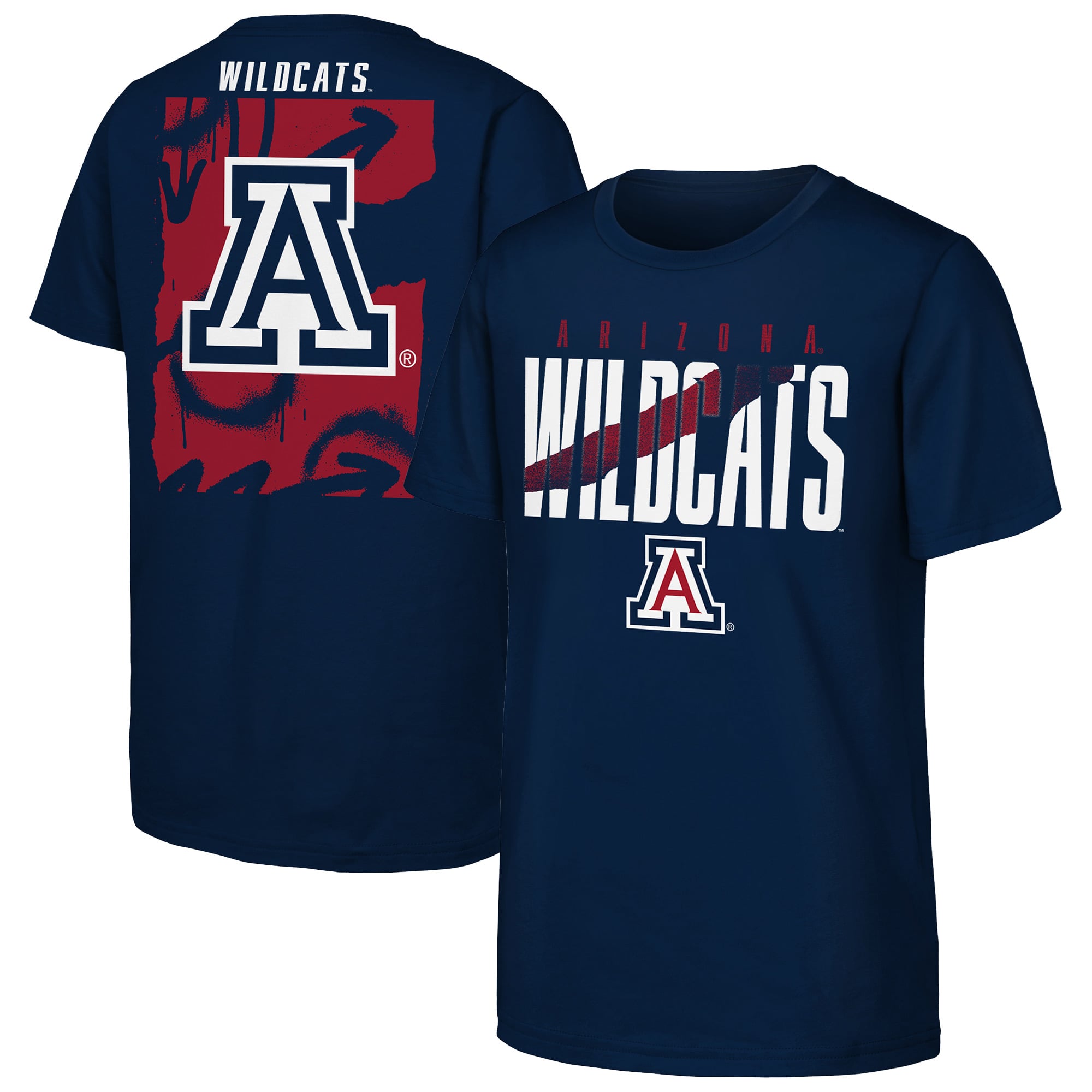 T-shirt à découpes Arizona Wildcats bleu marine pour jeunes de la marque Outerstuff