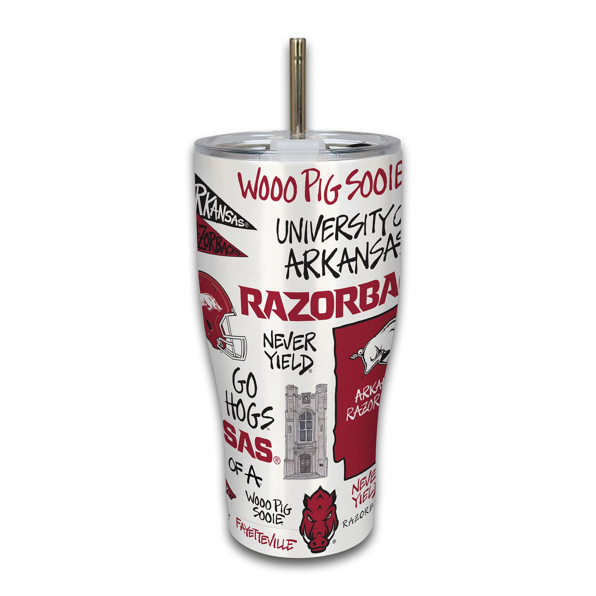 Gobelet isotherme Arkansas Razorbacks en acier inoxydable de 887 ml (30 oz) à l'effigie de l'icône