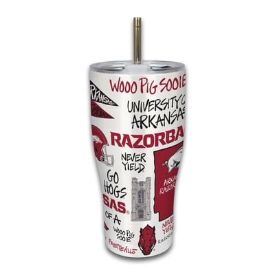 Gobelet isotherme Arkansas Razorbacks en acier inoxydable de 887 ml (30 oz) à l'effigie de l'icône