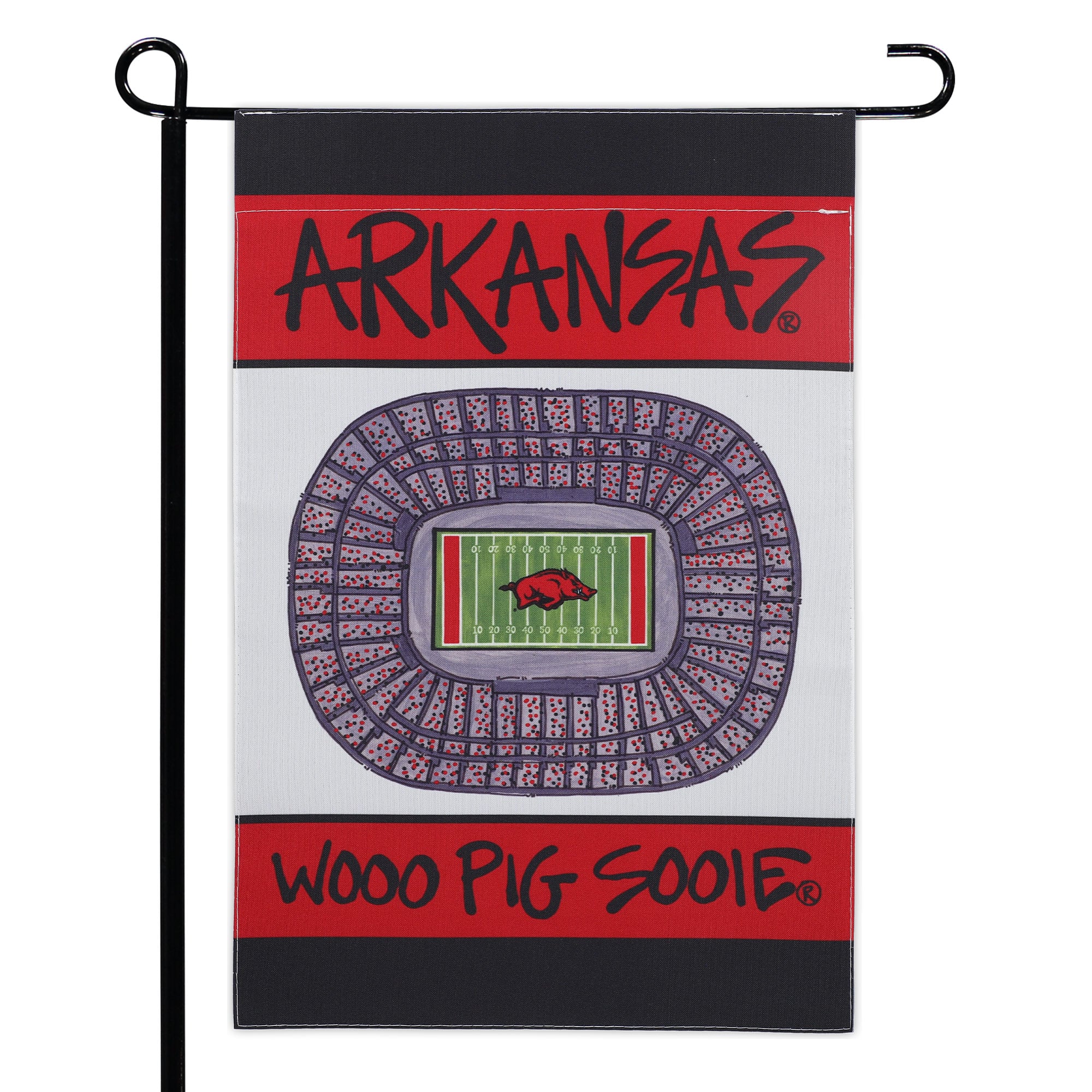 Bannière verticale de stade Arkansas Razorbacks 12'' x 18''