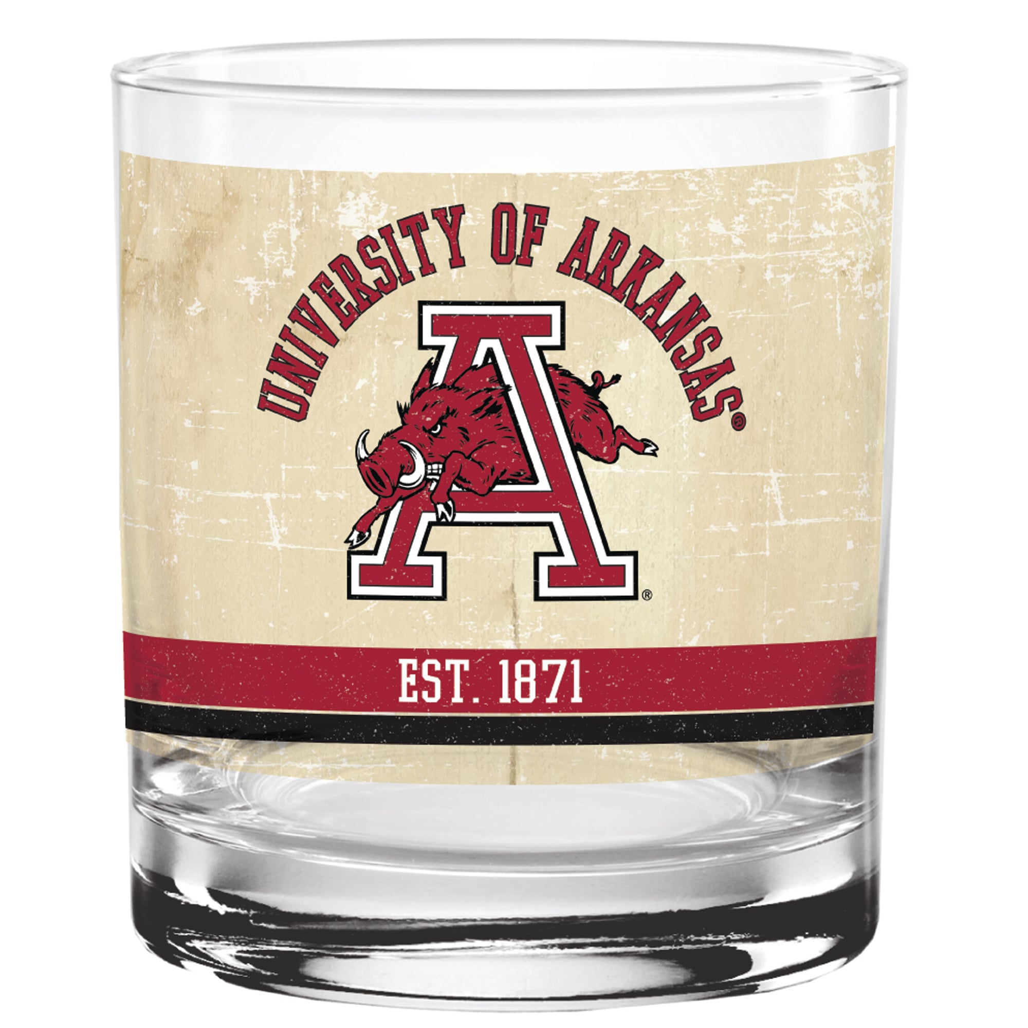 Arkansas Razorbacks Retro Arkansas Razorbacks 14oz. Vintage Retro Rocks Glass