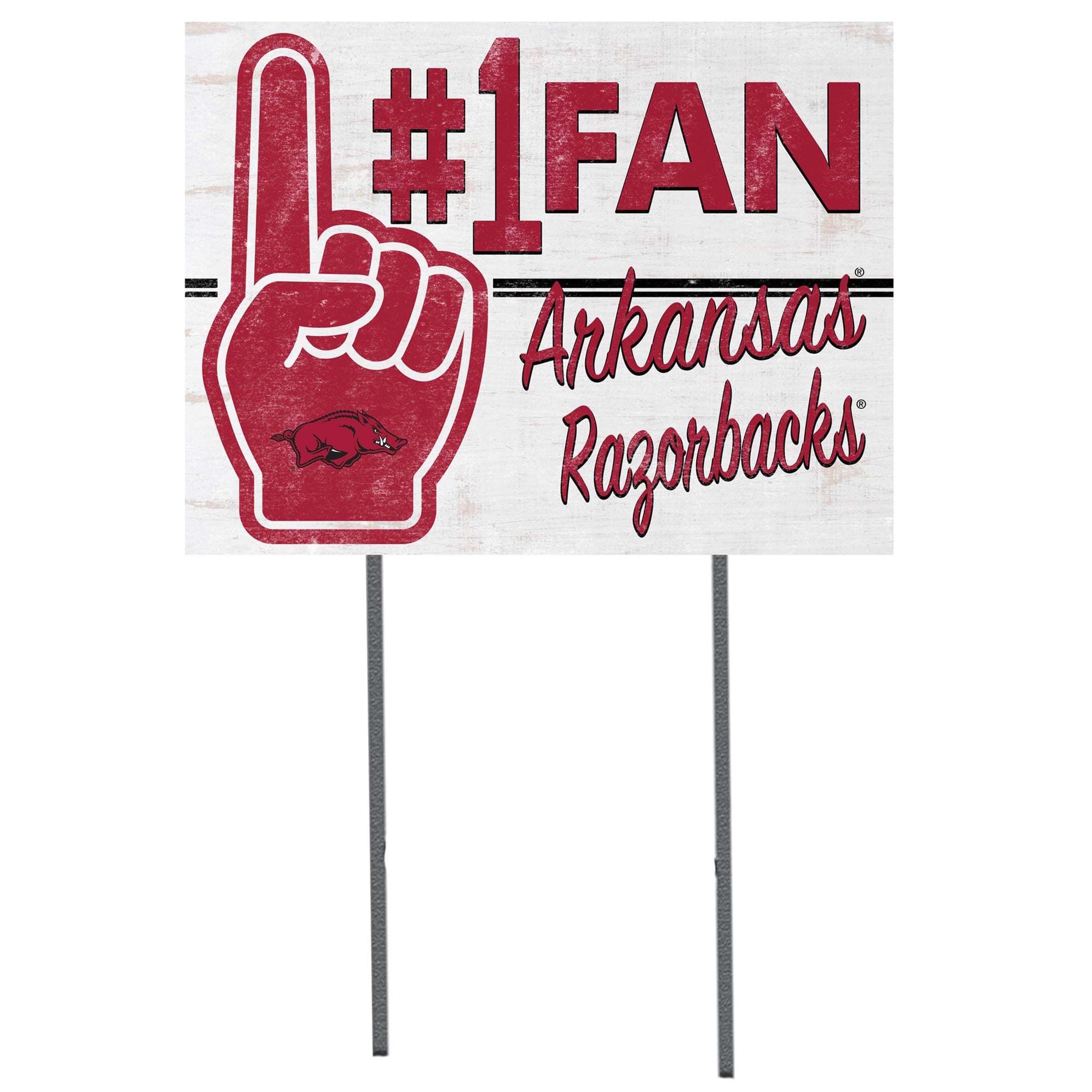 Arkansas Razorbacks Signs Arkansas Razorbacks 18'' x 24'' #1 Fan Yard Sign