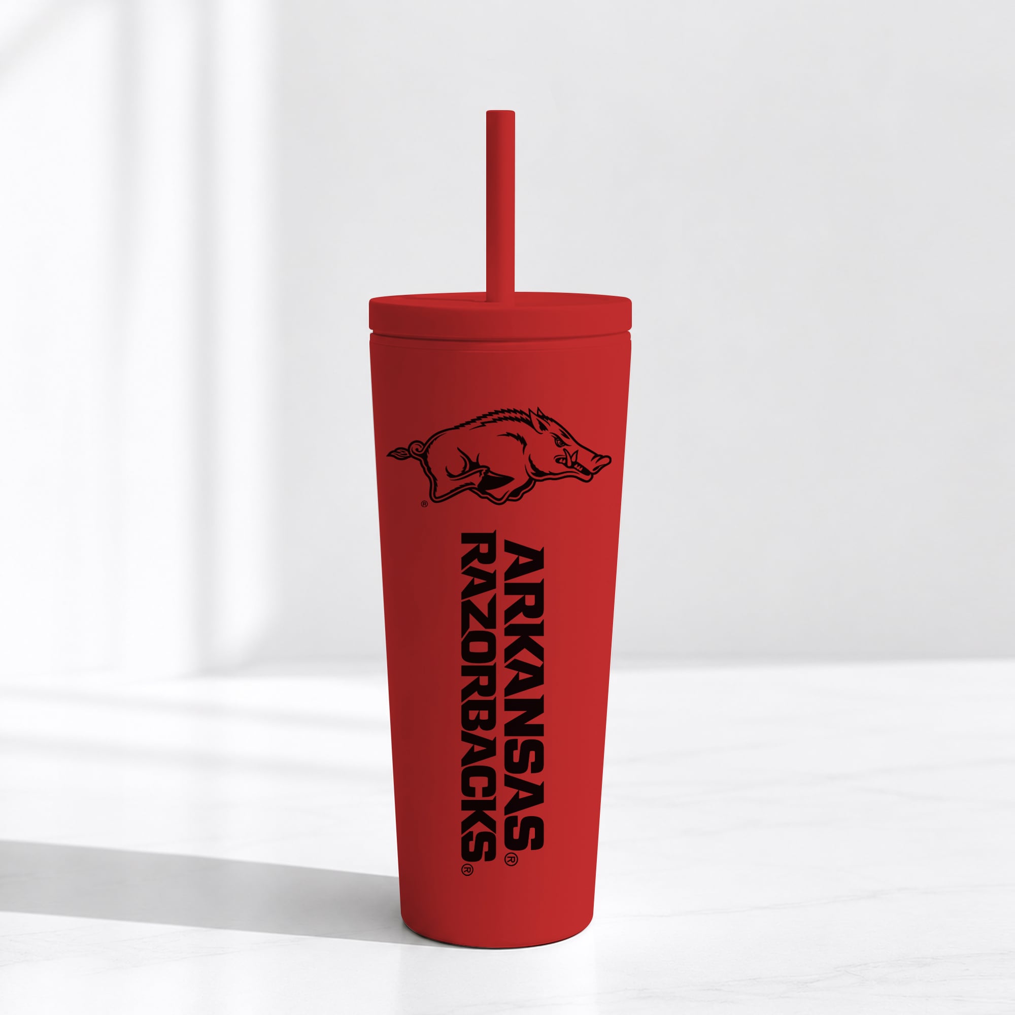 Gobelet isotherme à paille anti-déversement Arkansas Razorbacks de 710 ml