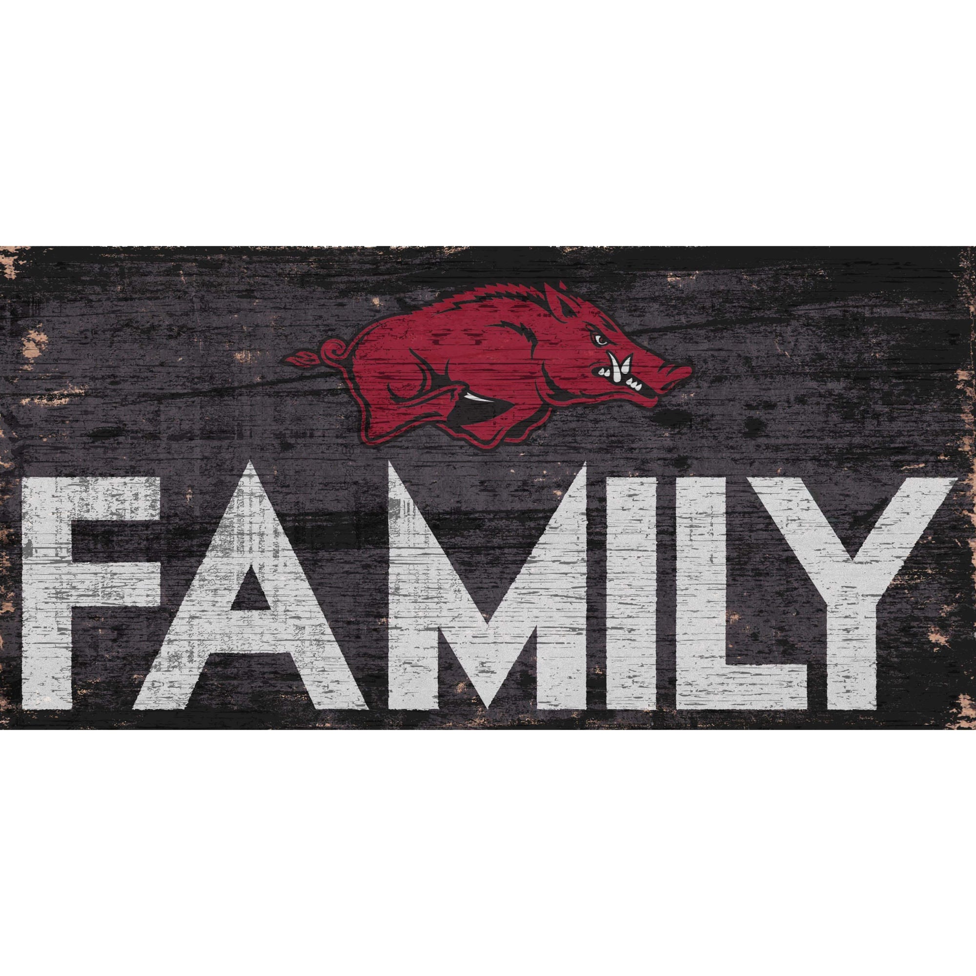 Arkansas Razorback Signs Arkansas Razorbacks 6'' x 12'' Family Sign
