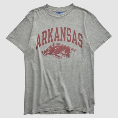 Arkansas Razorbacks Champion 2000s T-shirt - Heather Gray - S by Fanatics Real Vintage