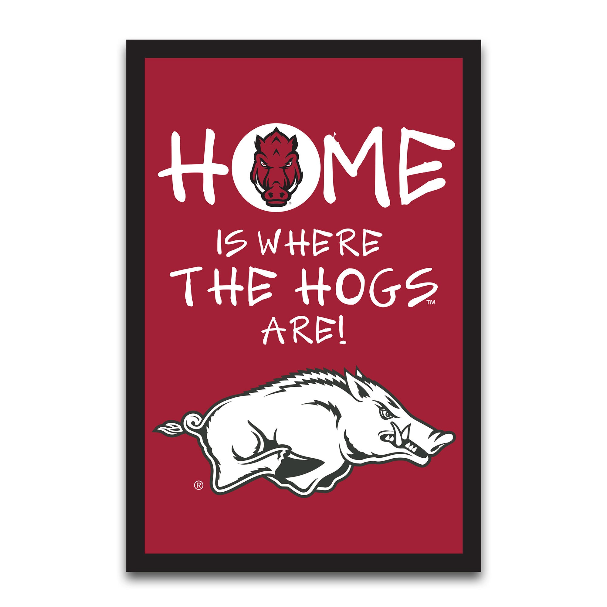 Drapeau de jardin Arkansas Razorbacks « Home Is Where » (30 x 45 cm)