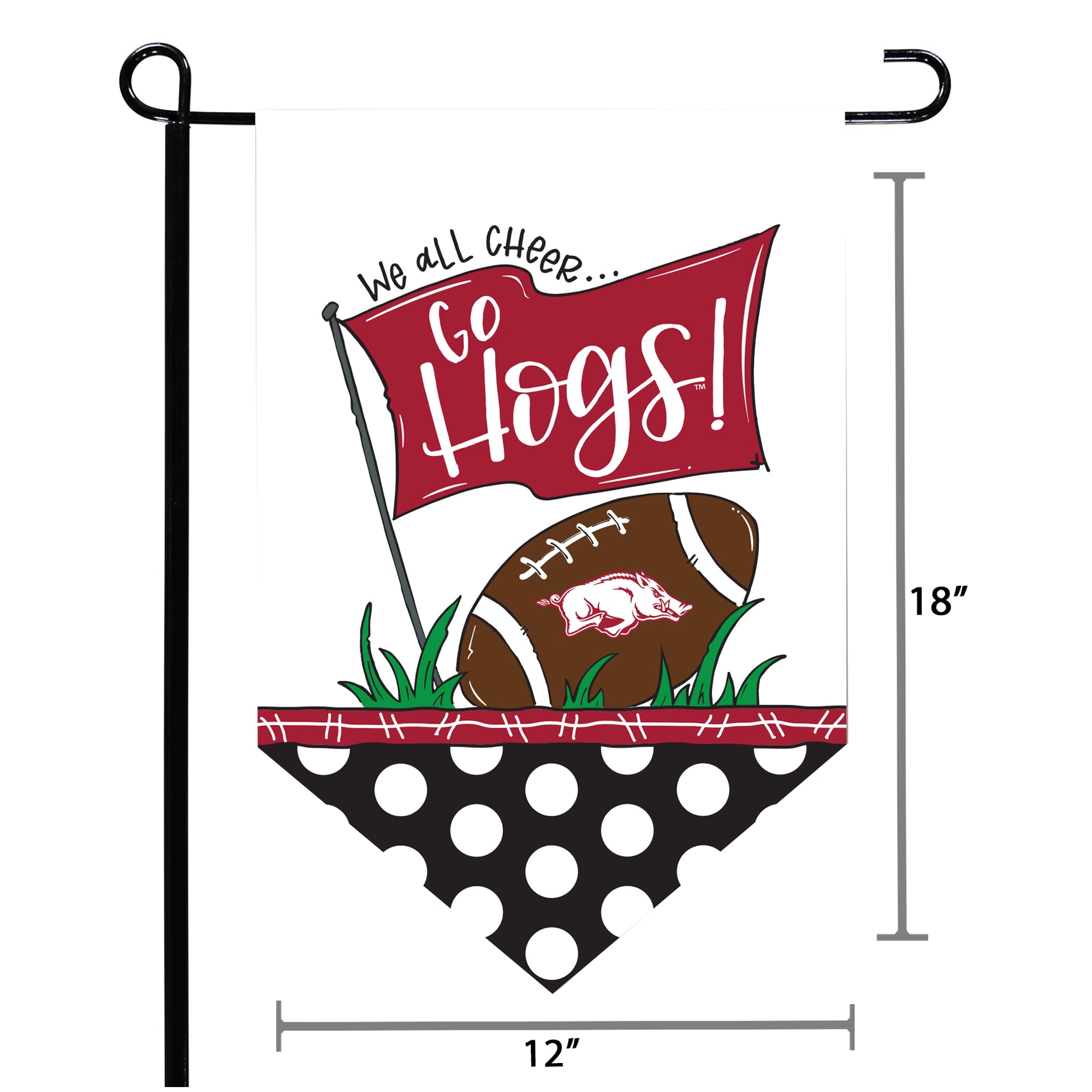 Drapeau de jardin pointu des Arkansas Razorbacks
