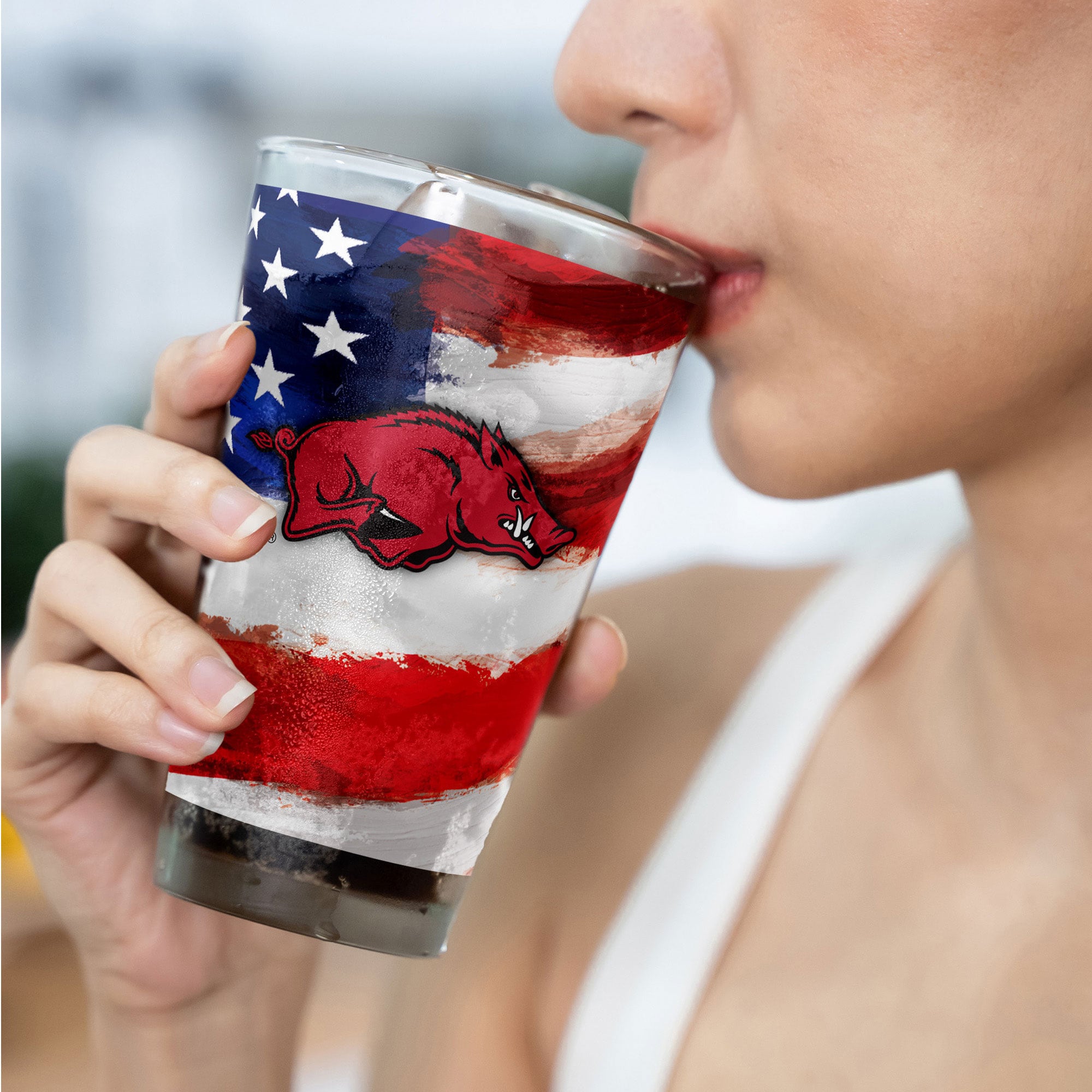 Arkansas Razorbacks Two-Pack 16oz. Americana Pint Glass Set