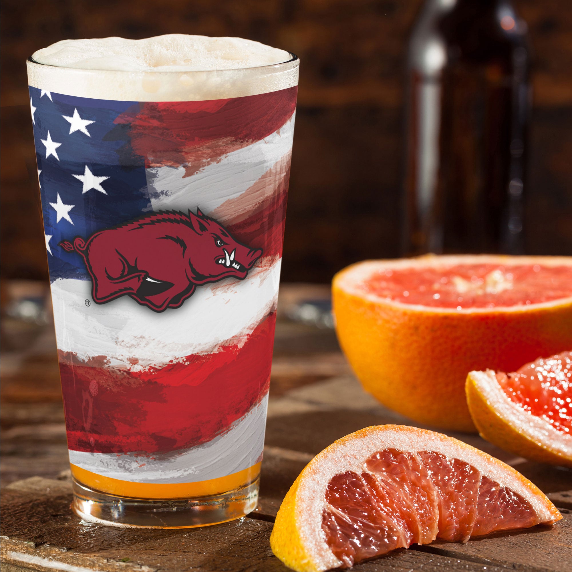 Arkansas Razorbacks Two-Pack 16oz. Americana Pint Glass Set